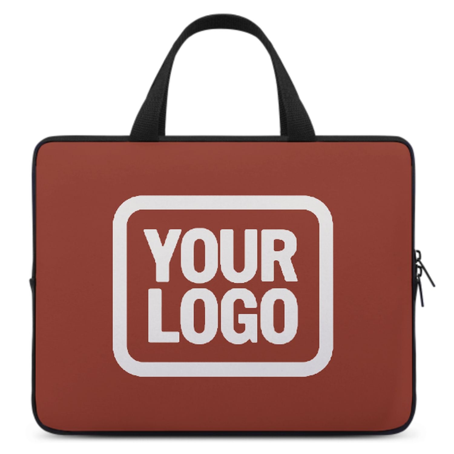 Borsa per laptop personalizzata color corallo rosso e bianco