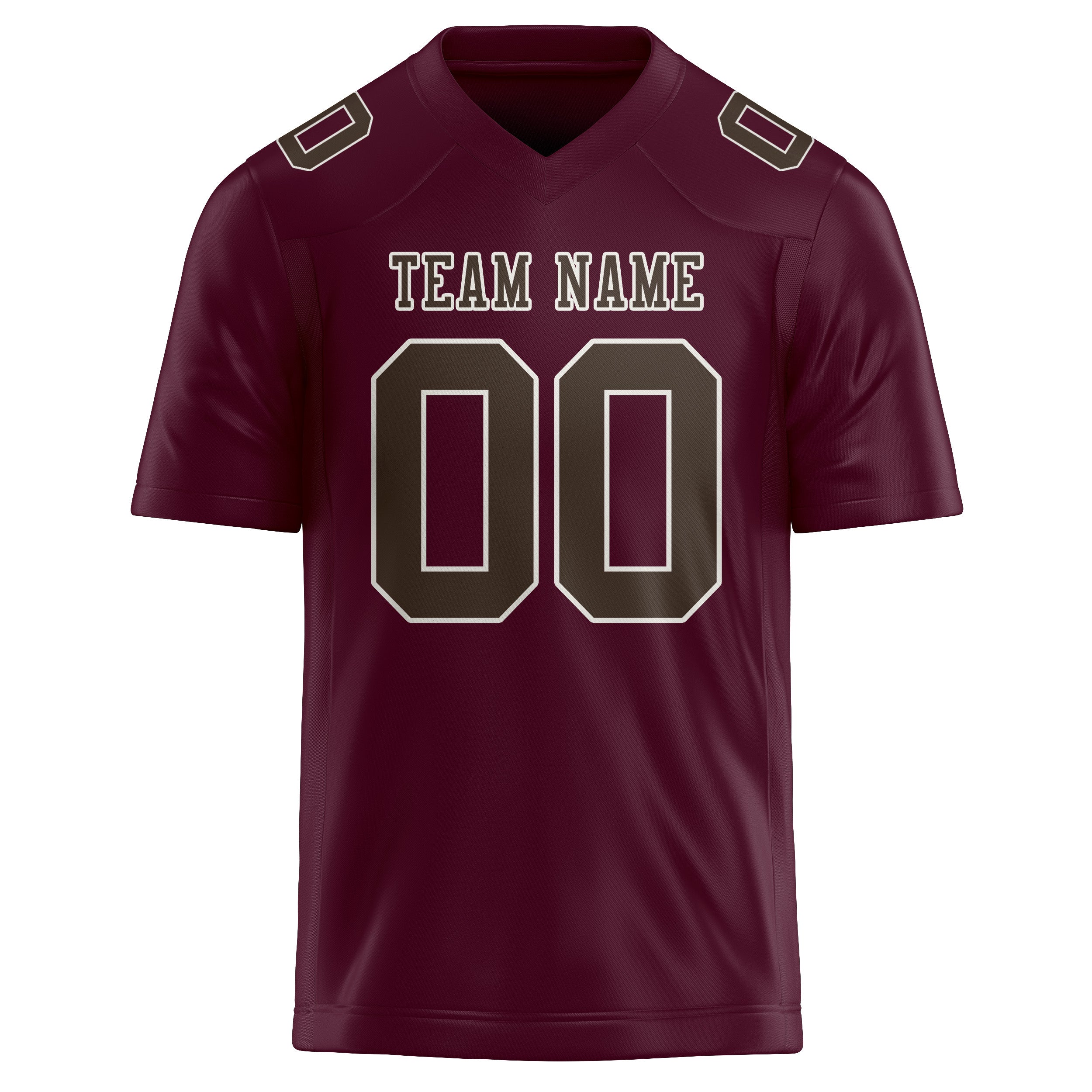 Maßgeschneidertes Professionelles Korallenrot Braun Rugbytrikot