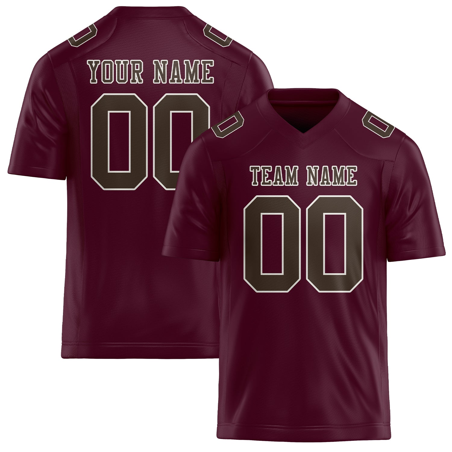 Maßgeschneidertes Professionelles Korallenrot Braun Rugbytrikot