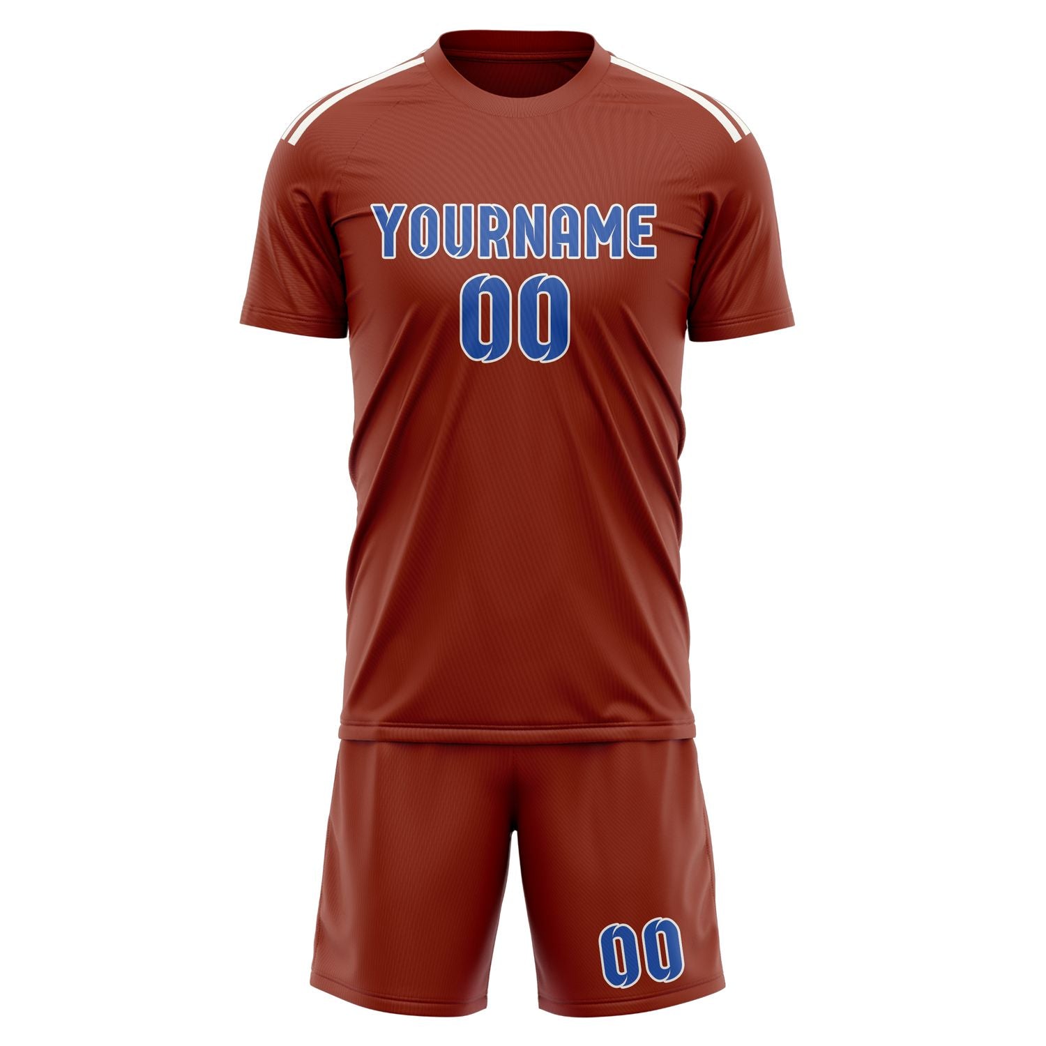 Maßgeschneidertes Professionelles Korallenrot Himmelblau Fußballtrikot-Set