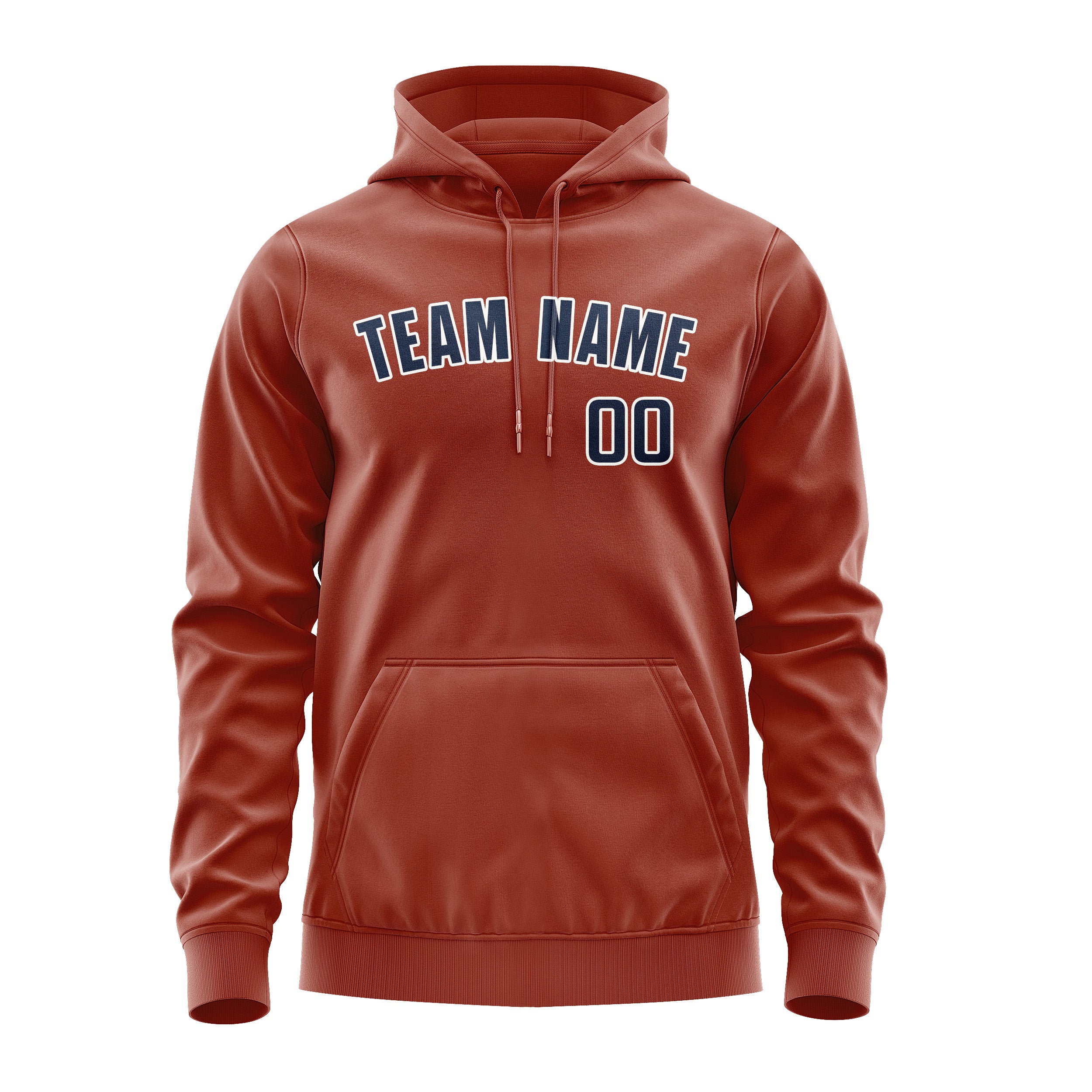 Maßgeschneidertes Korallenrot Marineblau Hoodie