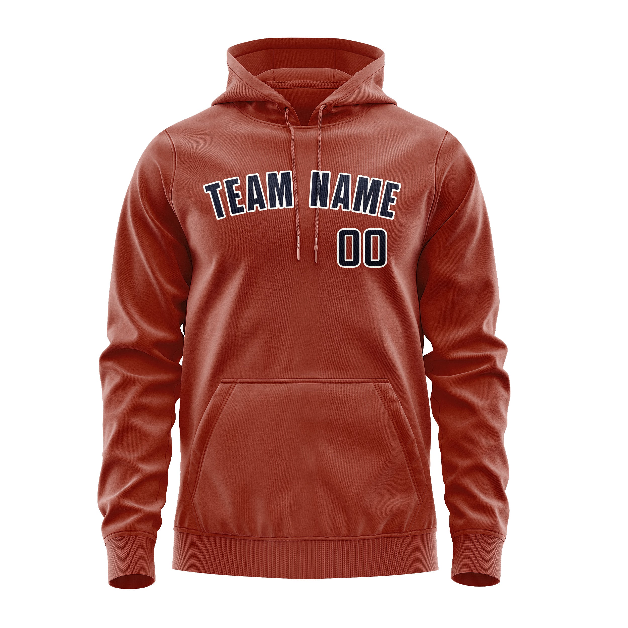 Maßgeschneidertes Korallenrot Stahlblau Hoodie