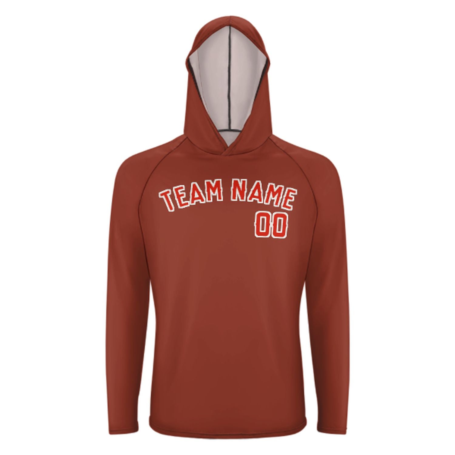 Maßgeschneidertes Korallenrot Orangerot UV-Hoodie