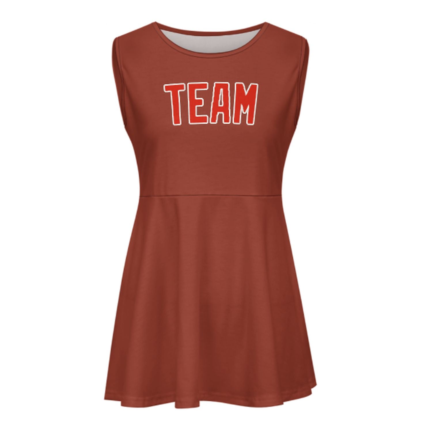 Maßgeschneidertes Korallenrot Orangerot Cheerleader-Kleid