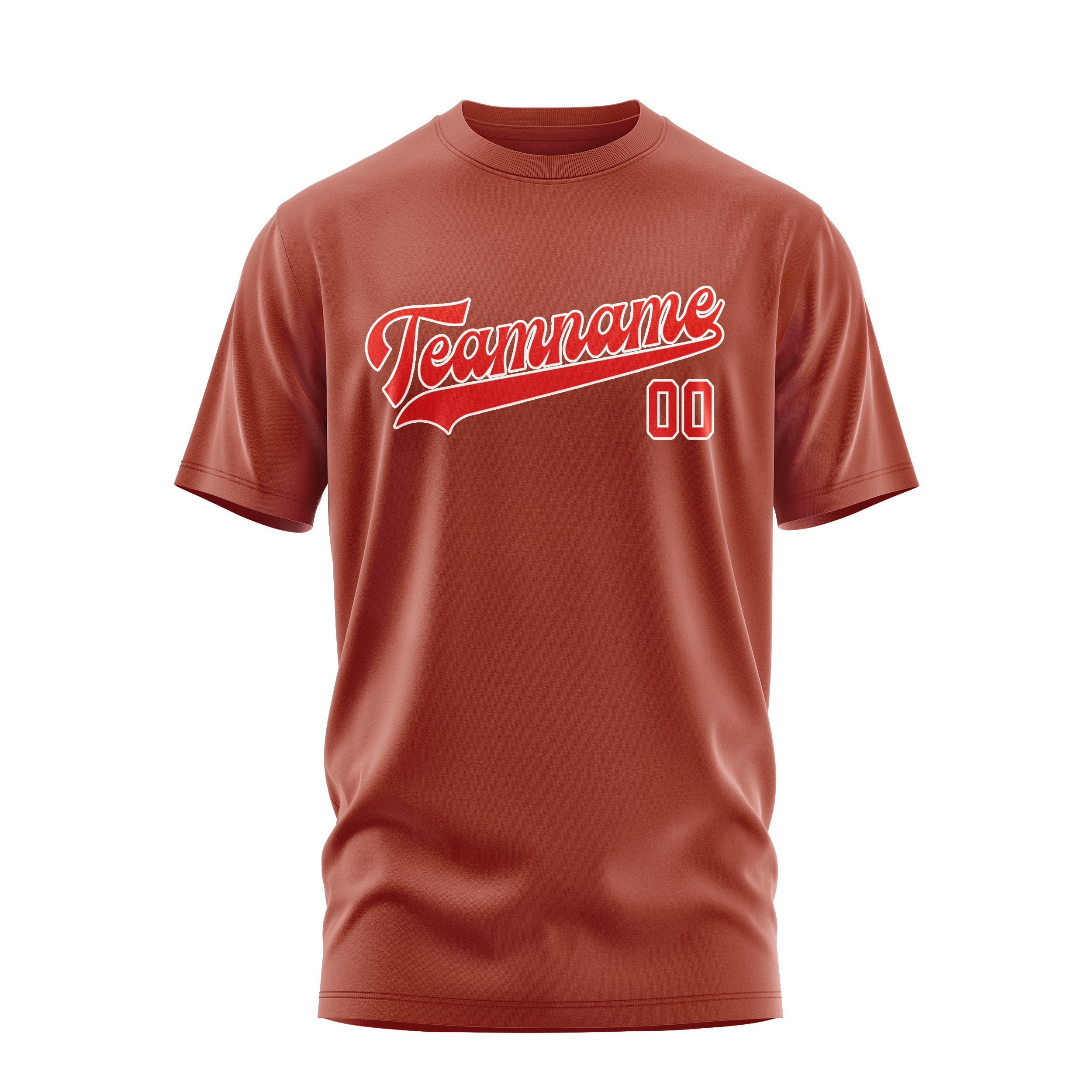 Maßgeschneidertes Korallenrot Orangerot T-Shirt