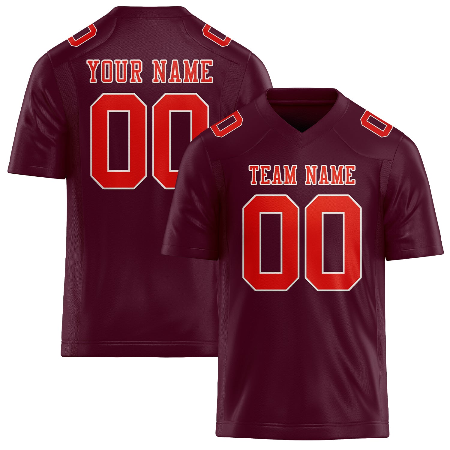 Maßgeschneidertes Professionelles Korallenrot Orangerot Rugbytrikot