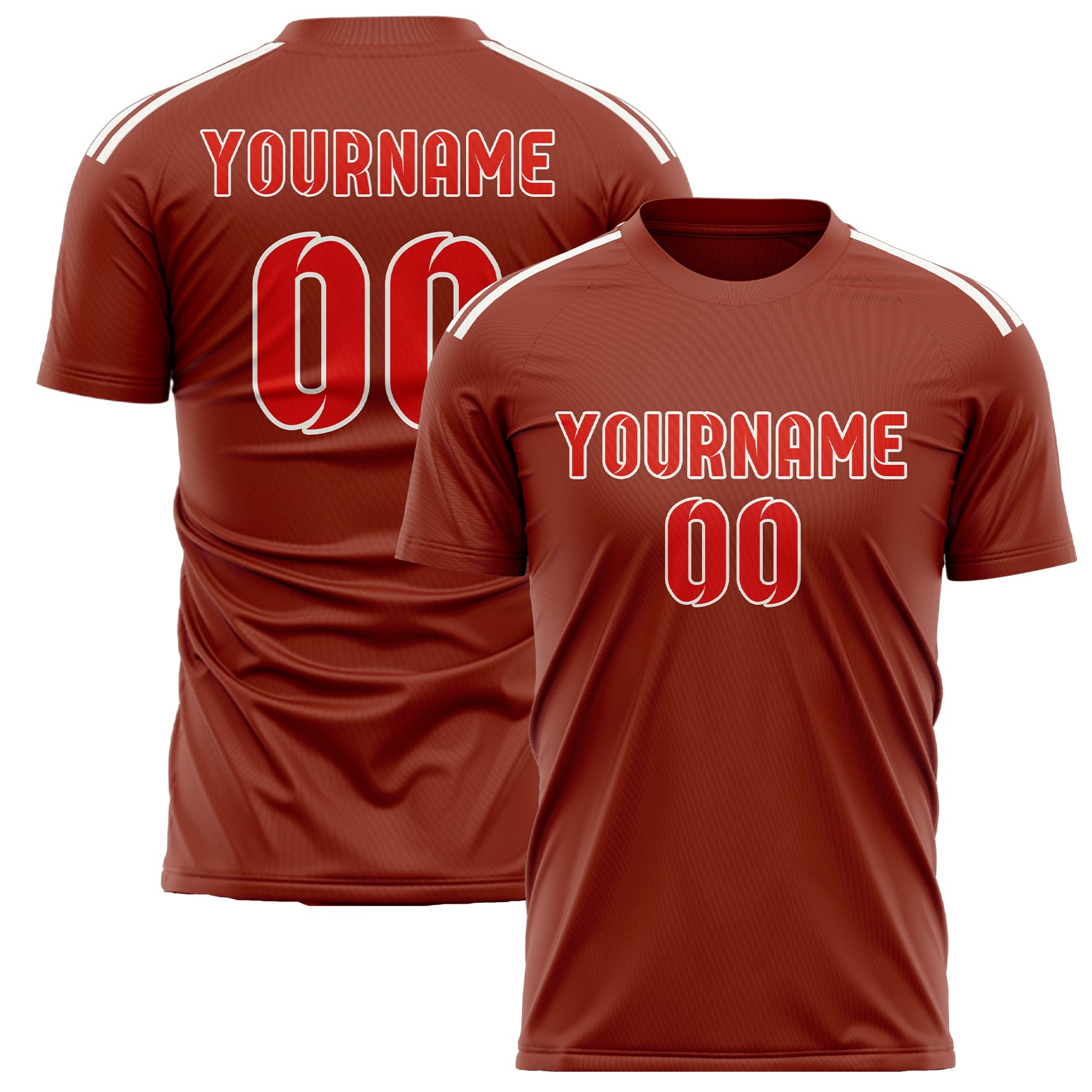 Benutzerdefiniertes Professionelles Korallenrot Orangerot Fußballtrikot