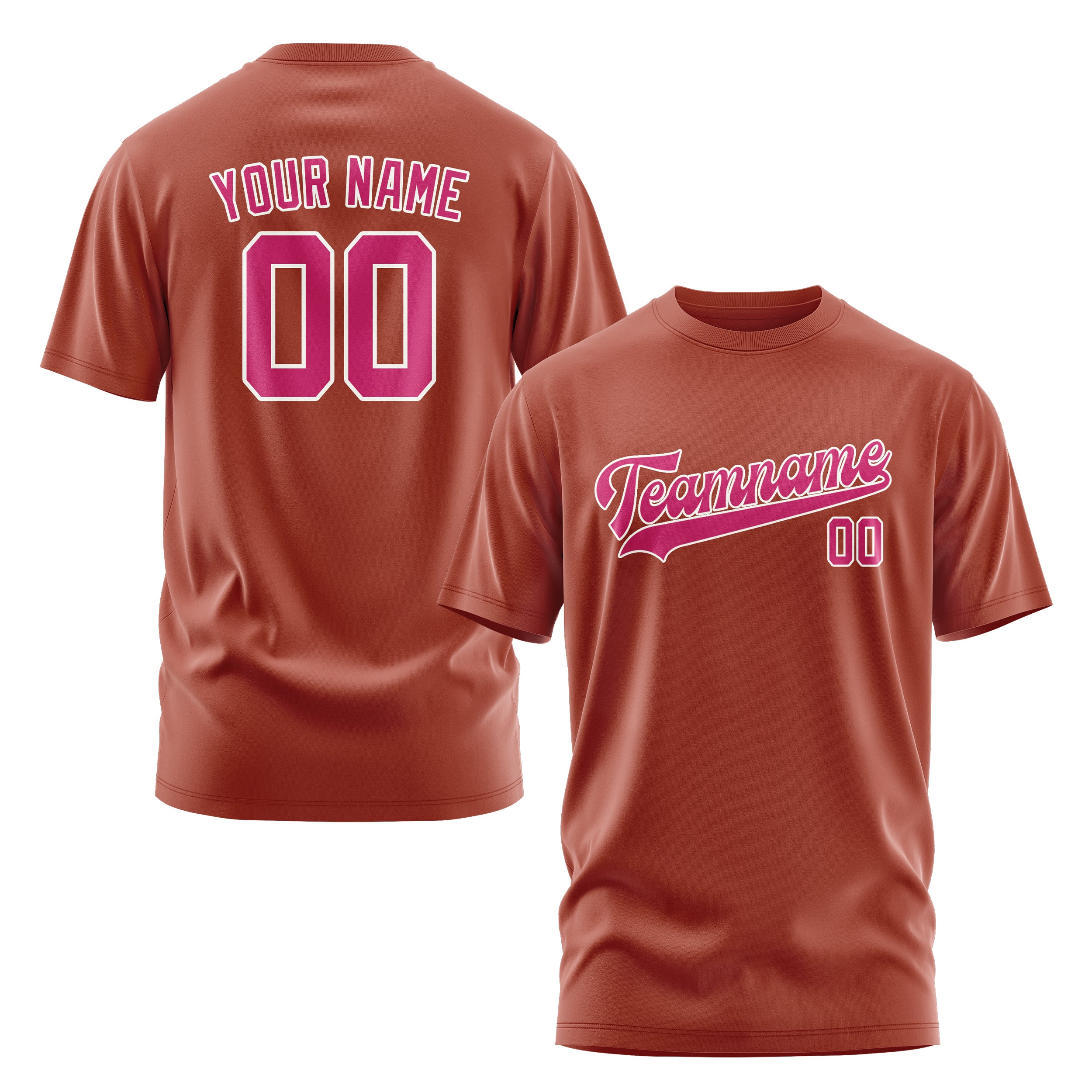 Maßgeschneidertes Korallenrot Rosarot T-Shirt