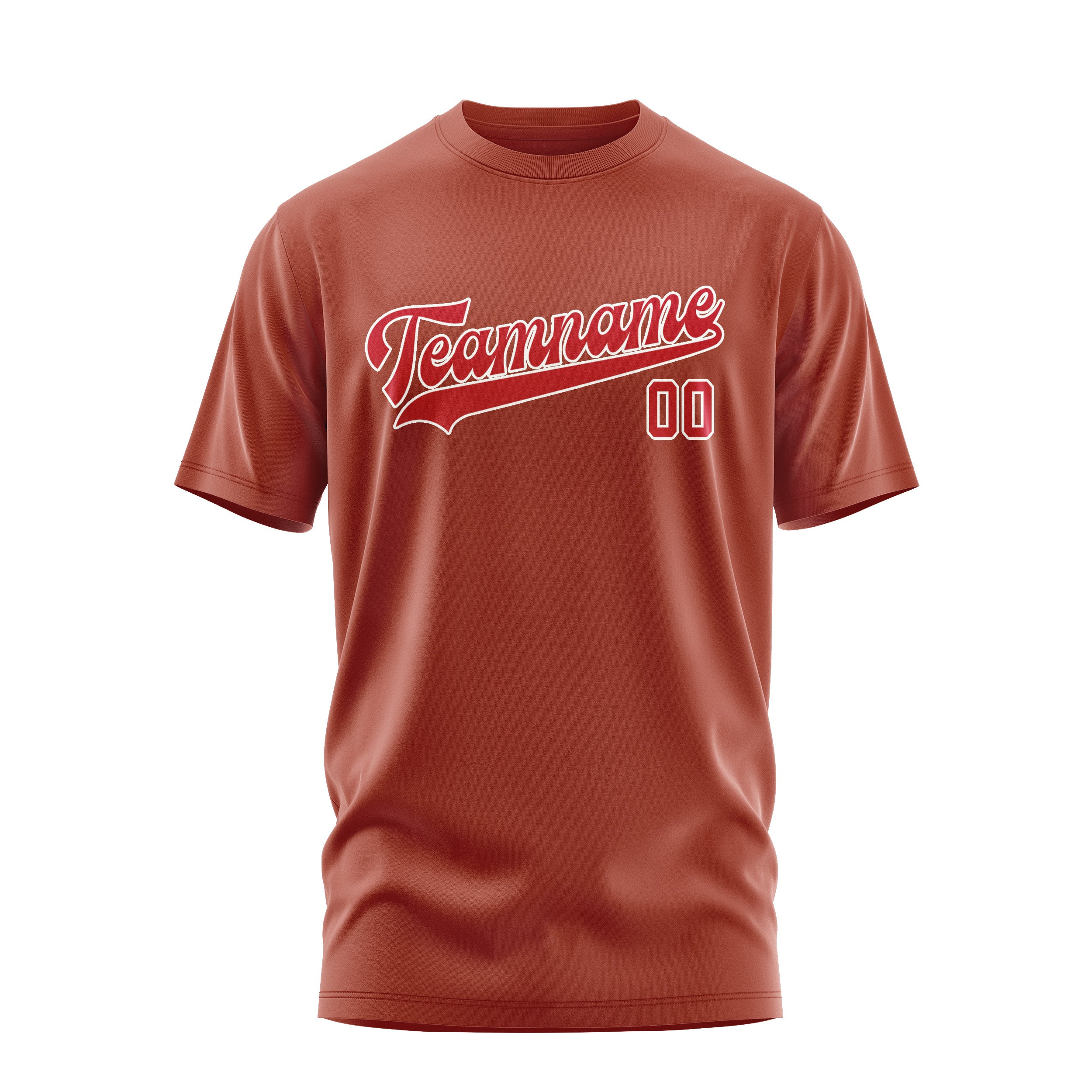 Maßgeschneidertes Korallenrot Rot T-Shirt