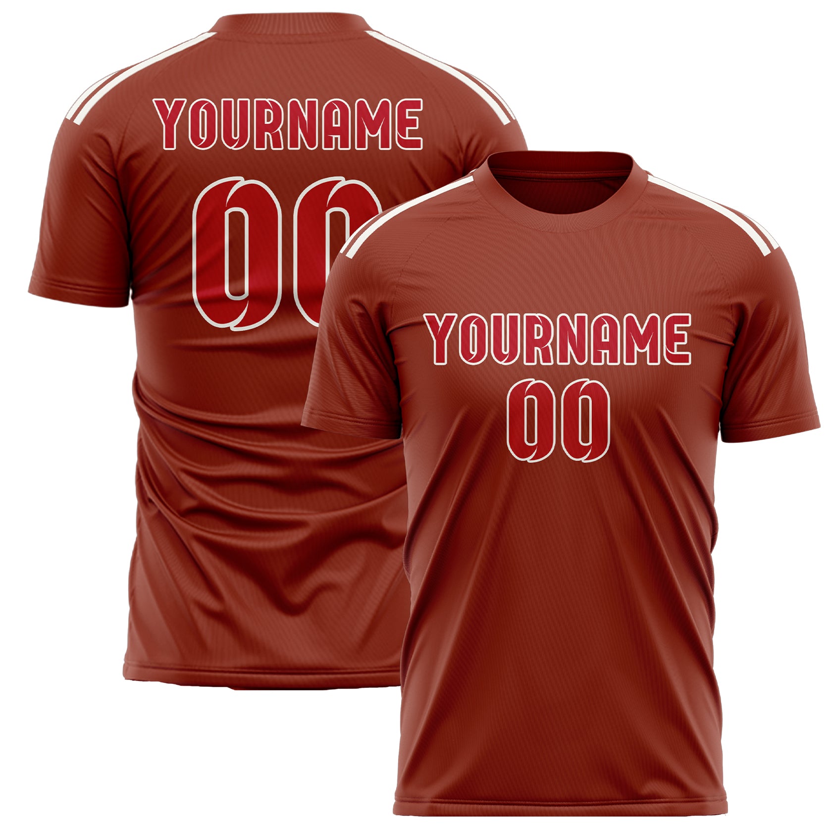 Benutzerdefiniertes Professionelles Korallenrot Rot Fußballtrikot