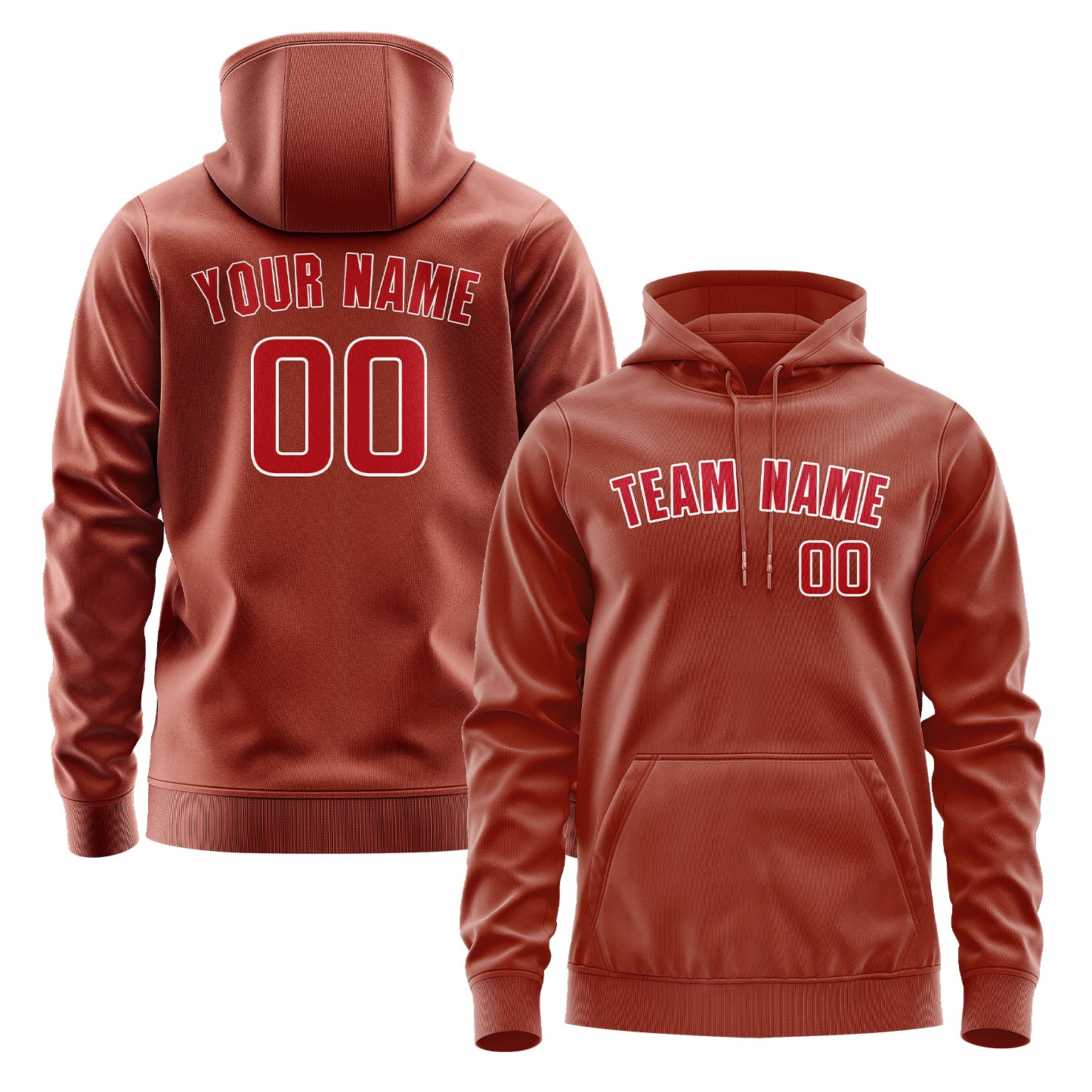 Maßgeschneidertes Korallenrot Rot Hoodie