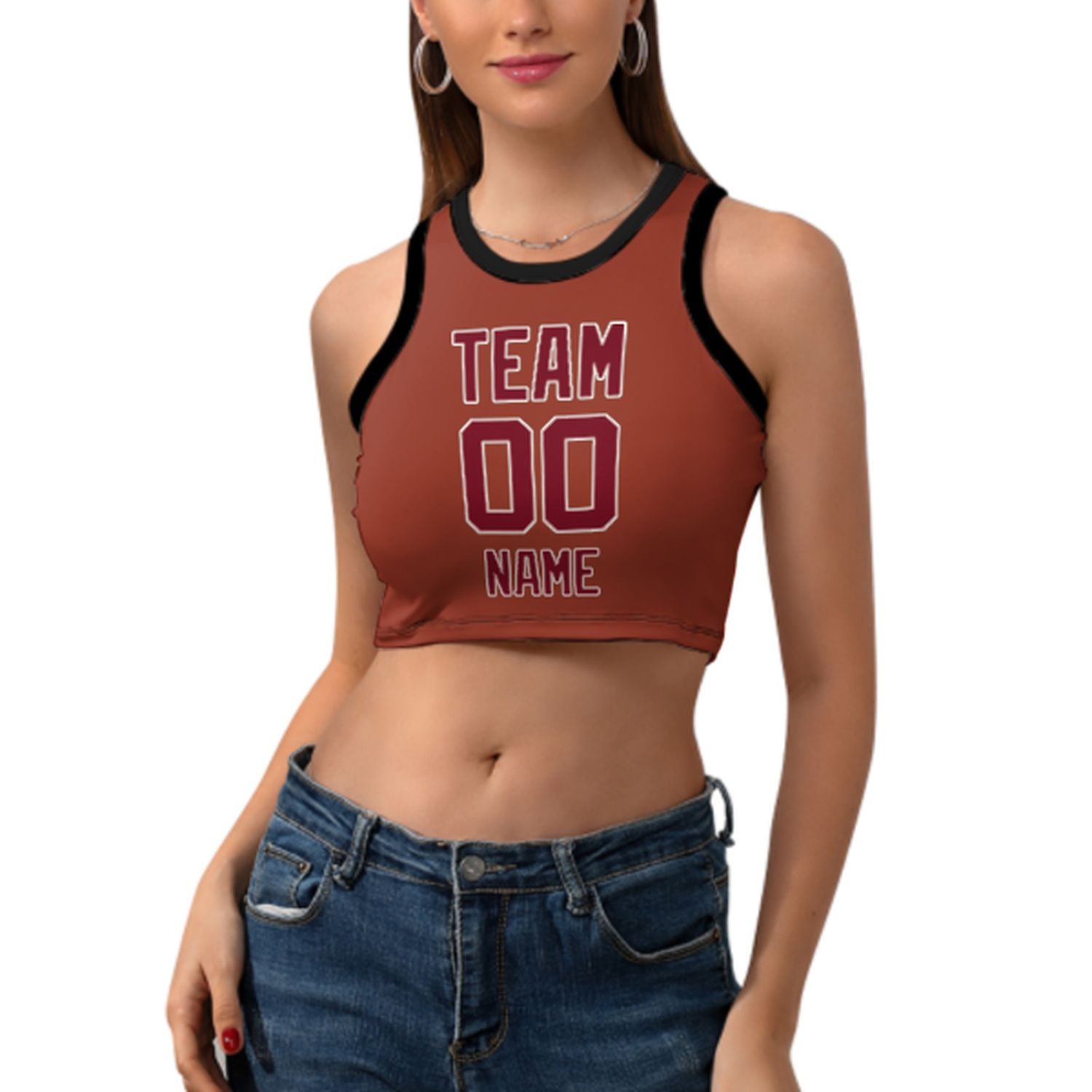 Skræddersyet Coral Red Karmesin Red Sleek Tank Top