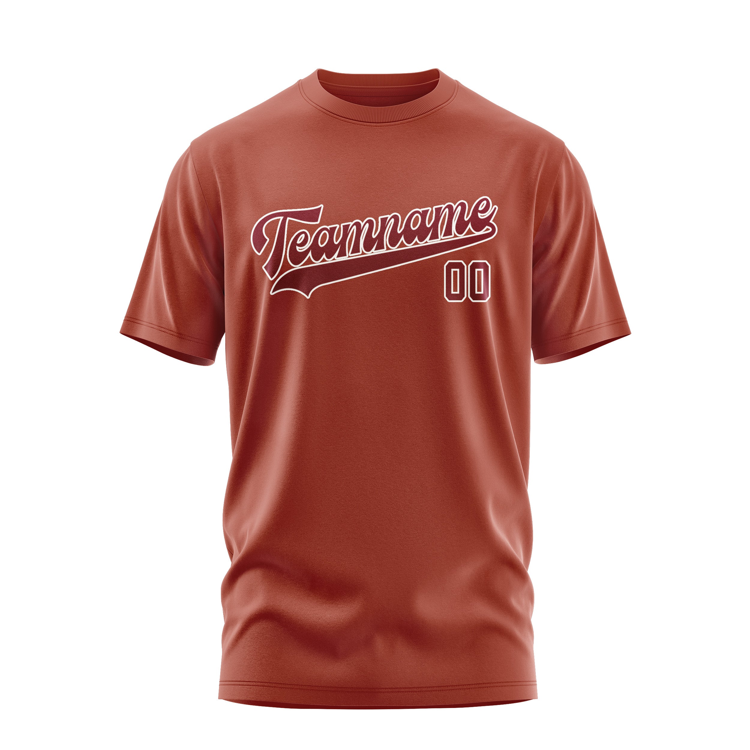 Maßgeschneidertes Korallenrot Karmesinrot T-Shirt