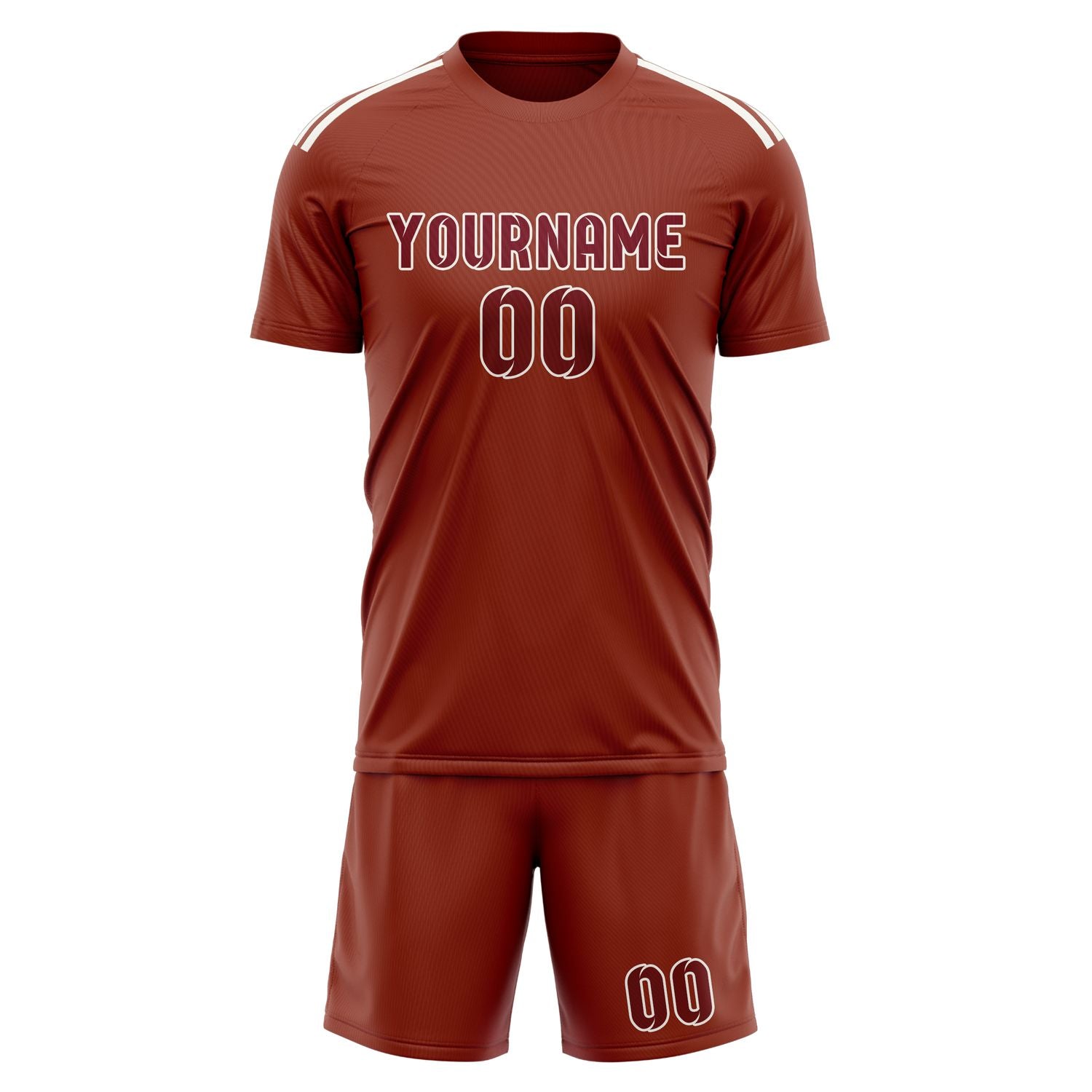 Maßgeschneidertes Professionelles Korallenrot Karmesinrot Fußballtrikot-Set