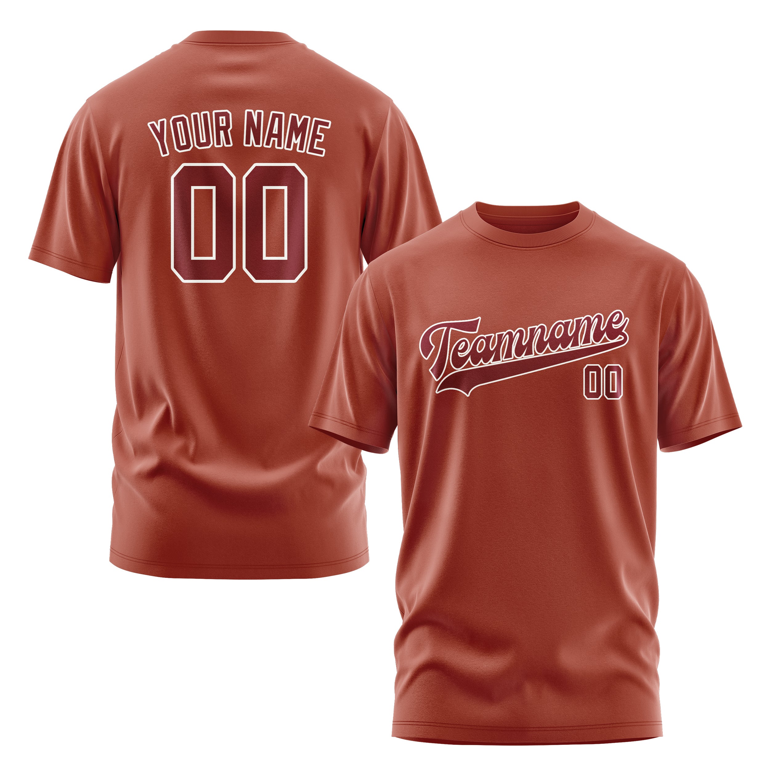 Maßgeschneidertes Korallenrot Karmesinrot T-Shirt