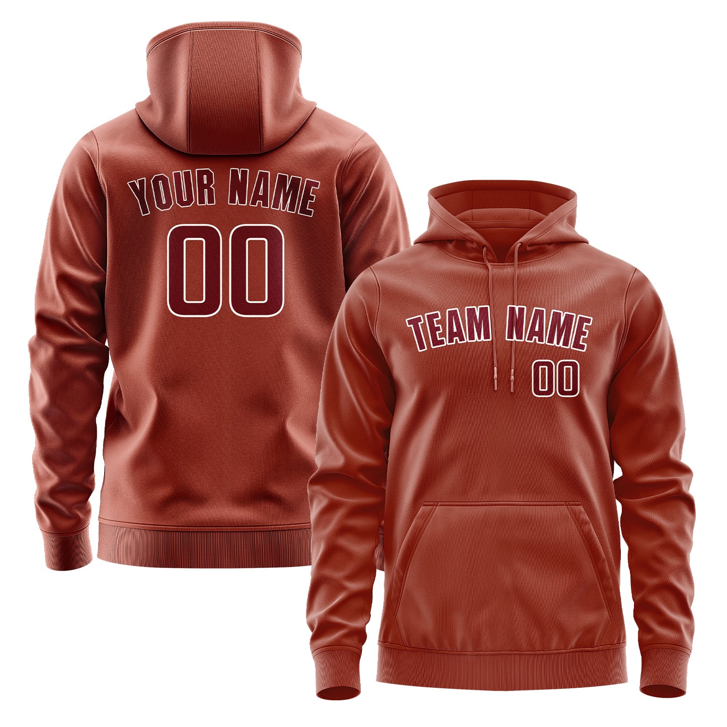 Maßgeschneidertes Korallenrot Karmesinrot Hoodie