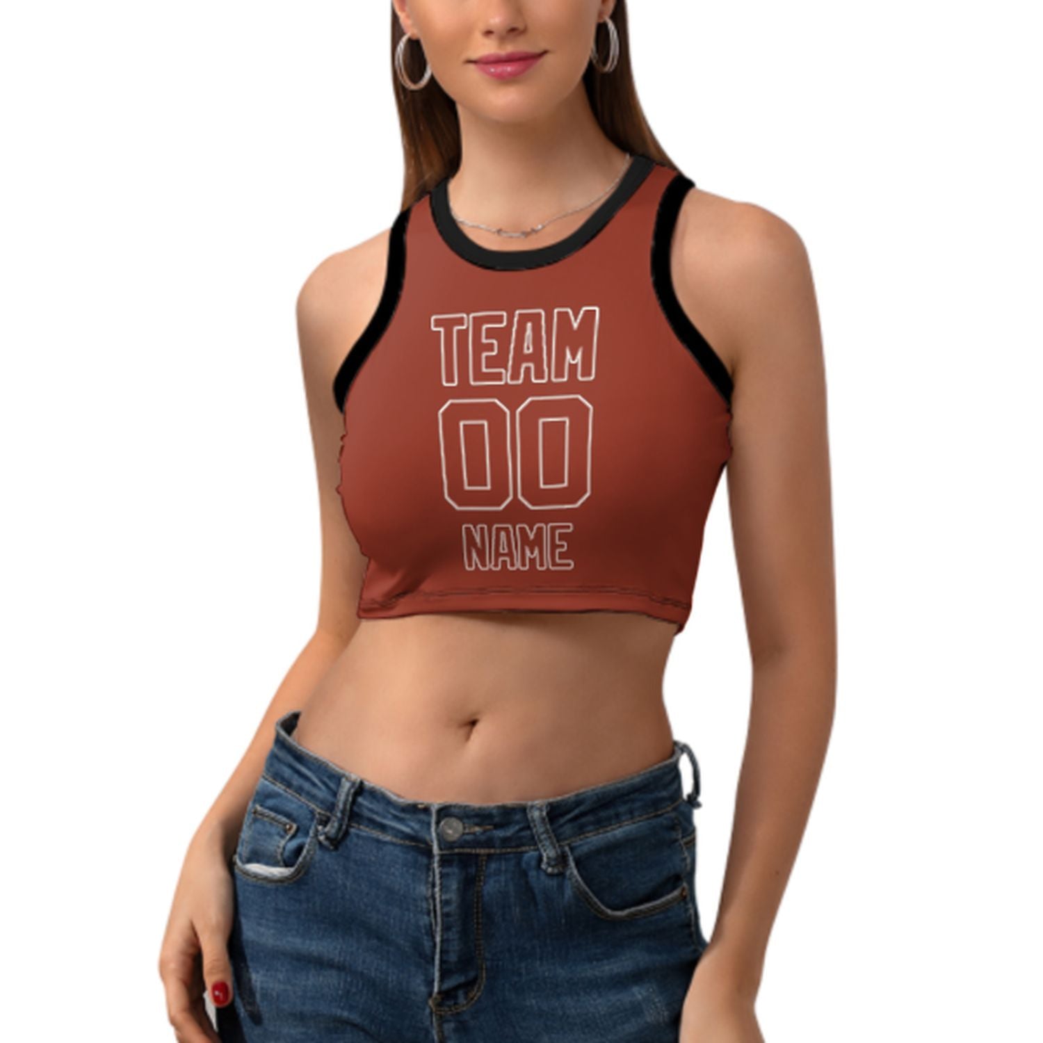 Skræddersyet Coral Red Coral Red ærmeløs tank top