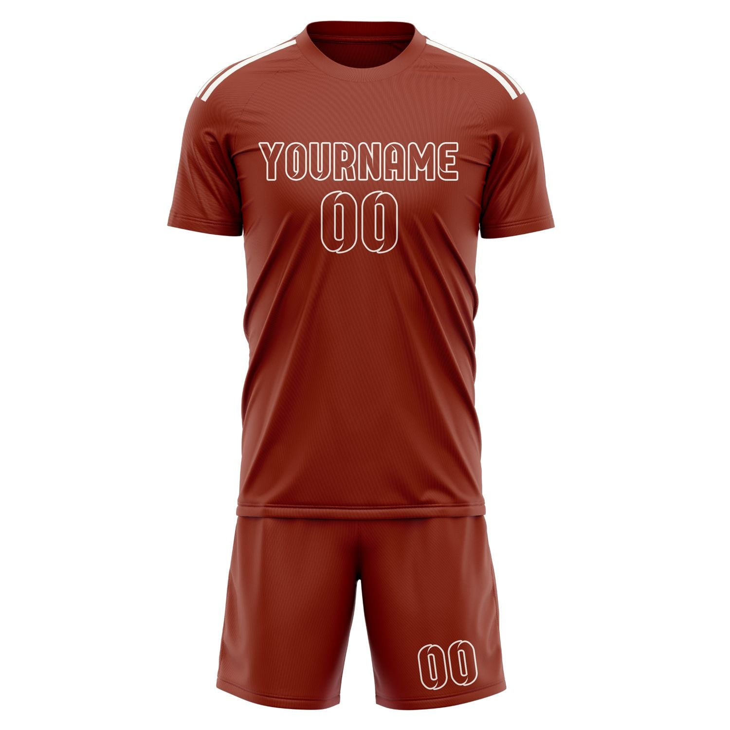 Maßgeschneidertes Professionelles Korallenrot Korallenrot Fußballtrikot-Set