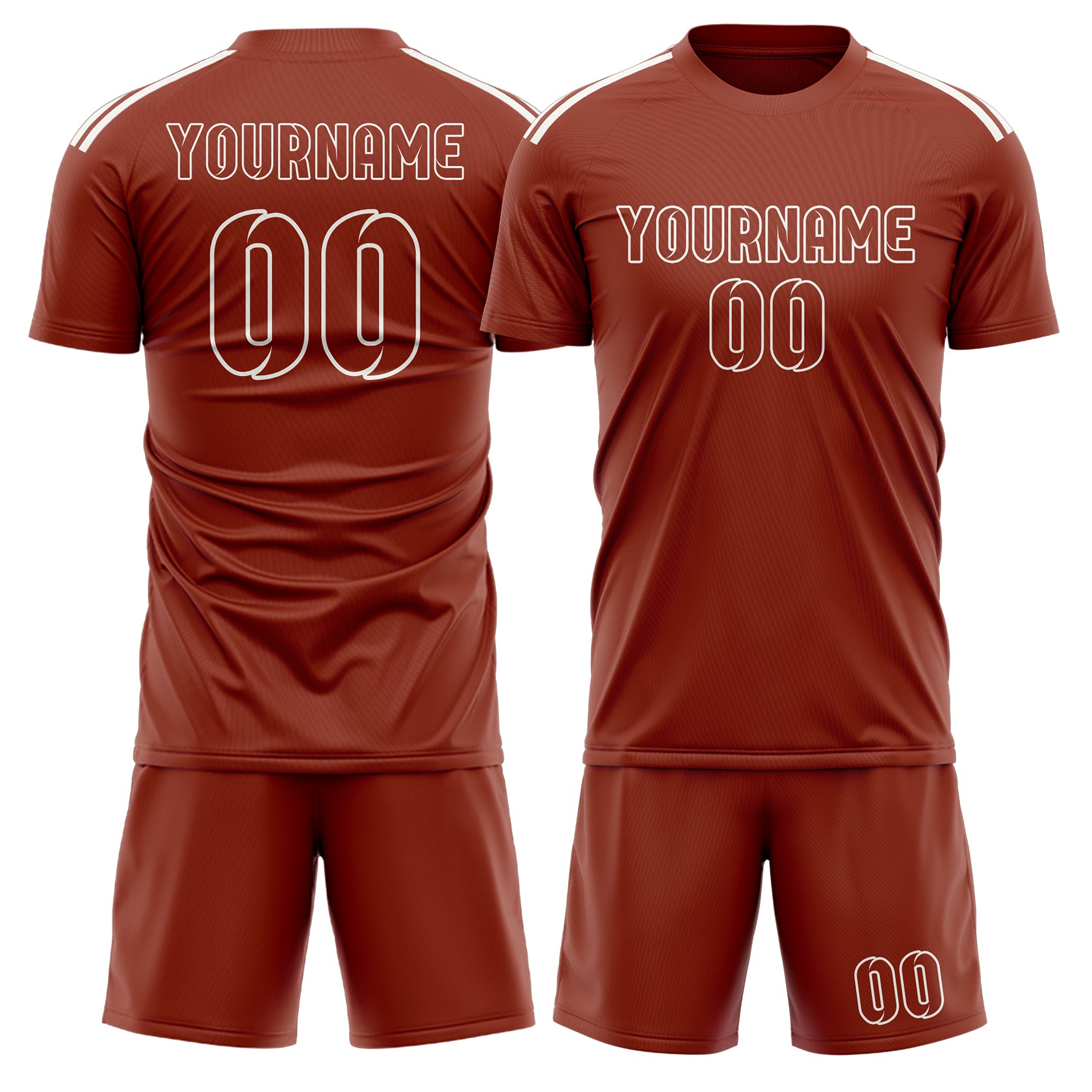 Maßgeschneidertes Professionelles Korallenrot Korallenrot Fußballtrikot-Set