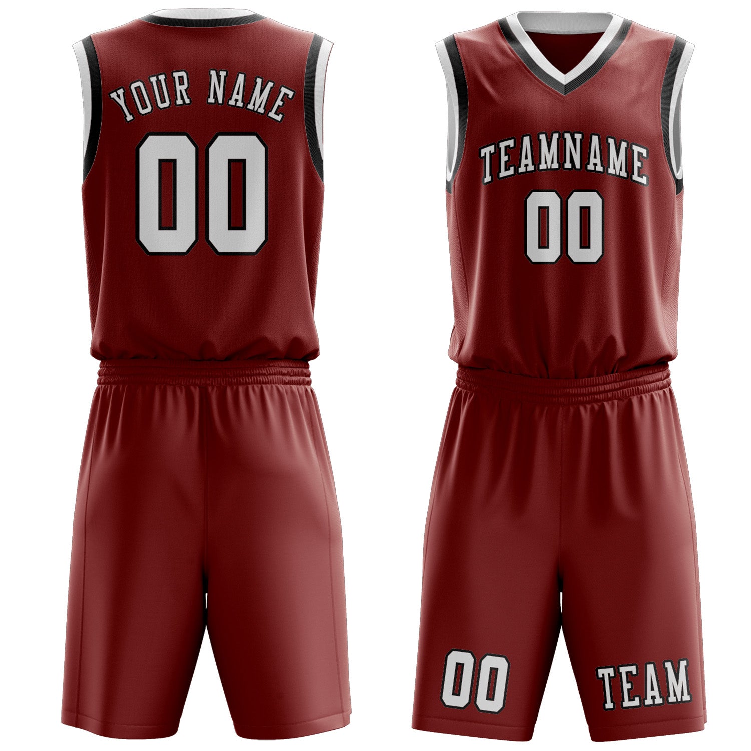 Benutzerdefiniertes Professionelles Korallenrot Weiß Basketballtrikot-Set