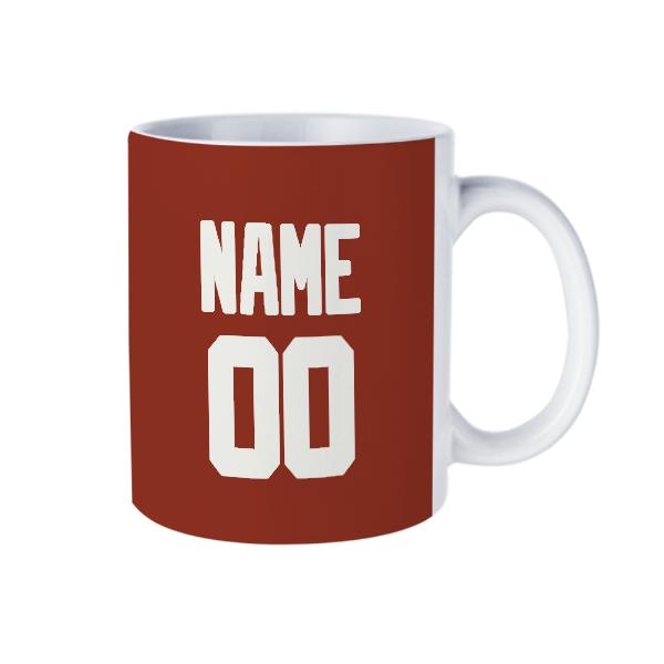 Tazza bianca rossa corallo personalizzata