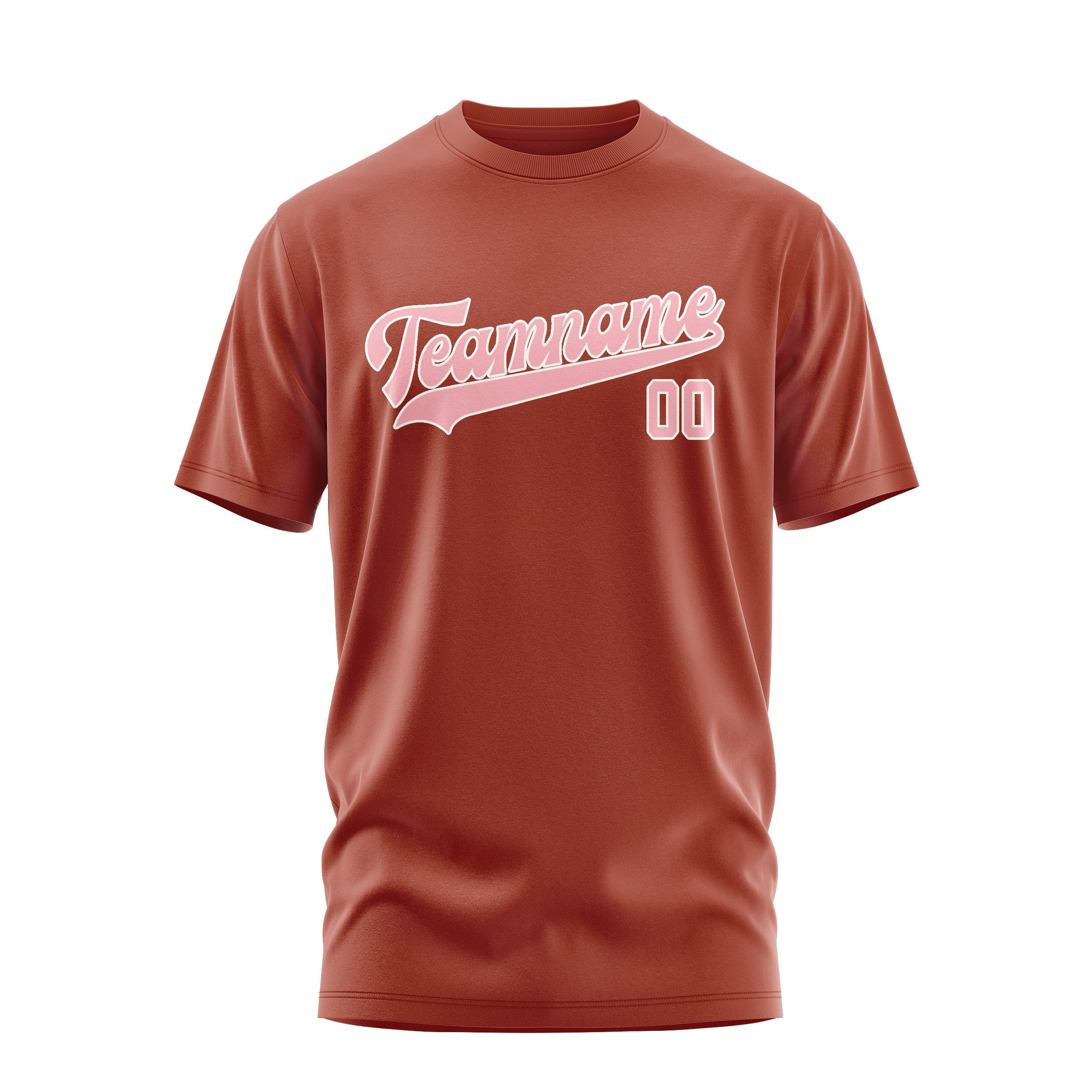 Maßgeschneidertes Korallenrot Rosa T-Shirt