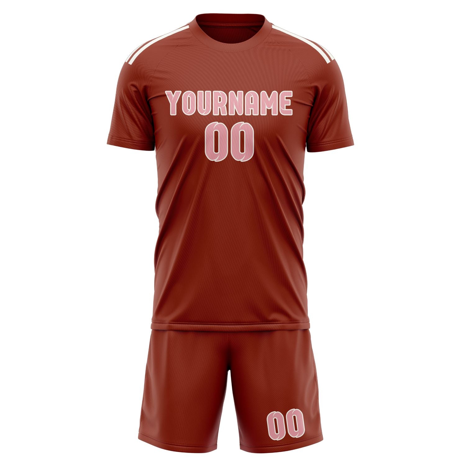 Maßgeschneidertes Professionelles Korallenrot Rosa Fußballtrikot-Set