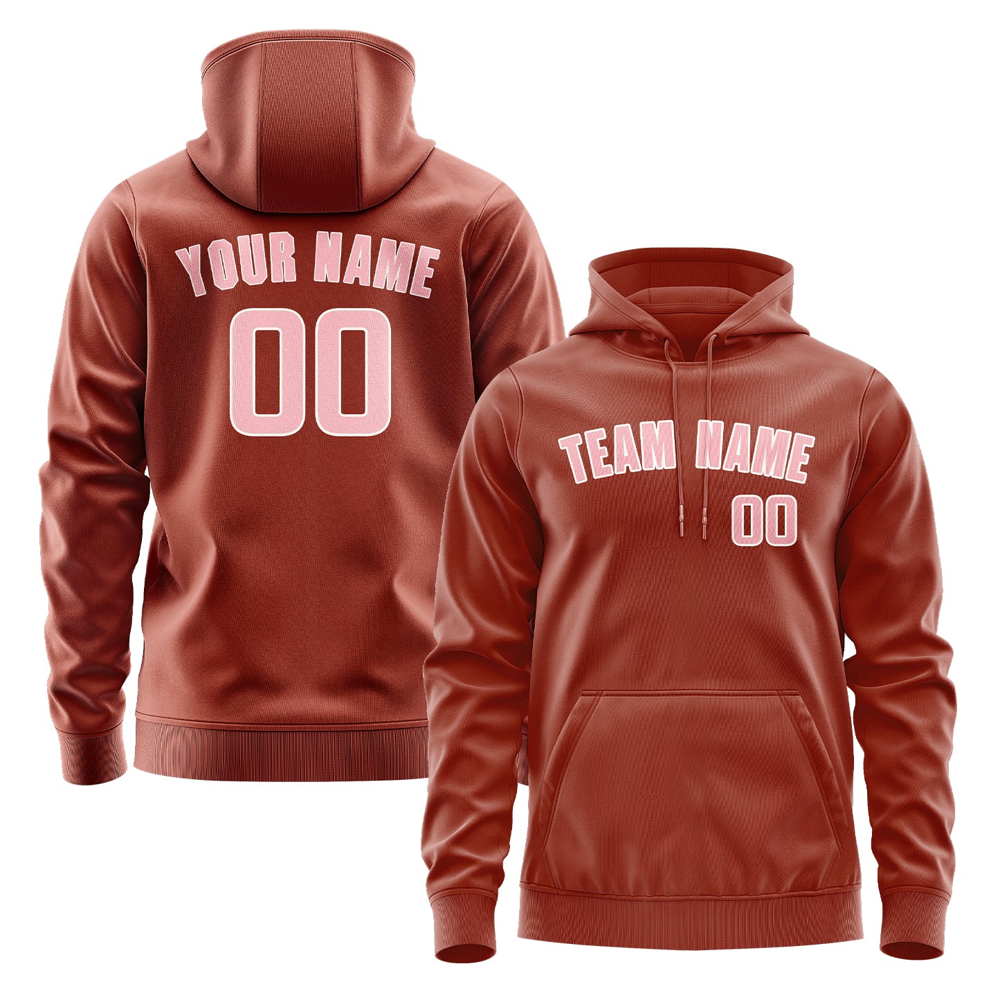 Maßgeschneidertes Korallenrot Rosa Hoodie