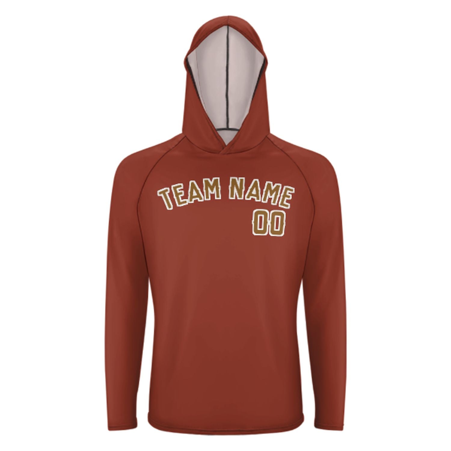 Maßgeschneidertes Korallenrot Khaki UV-Hoodie