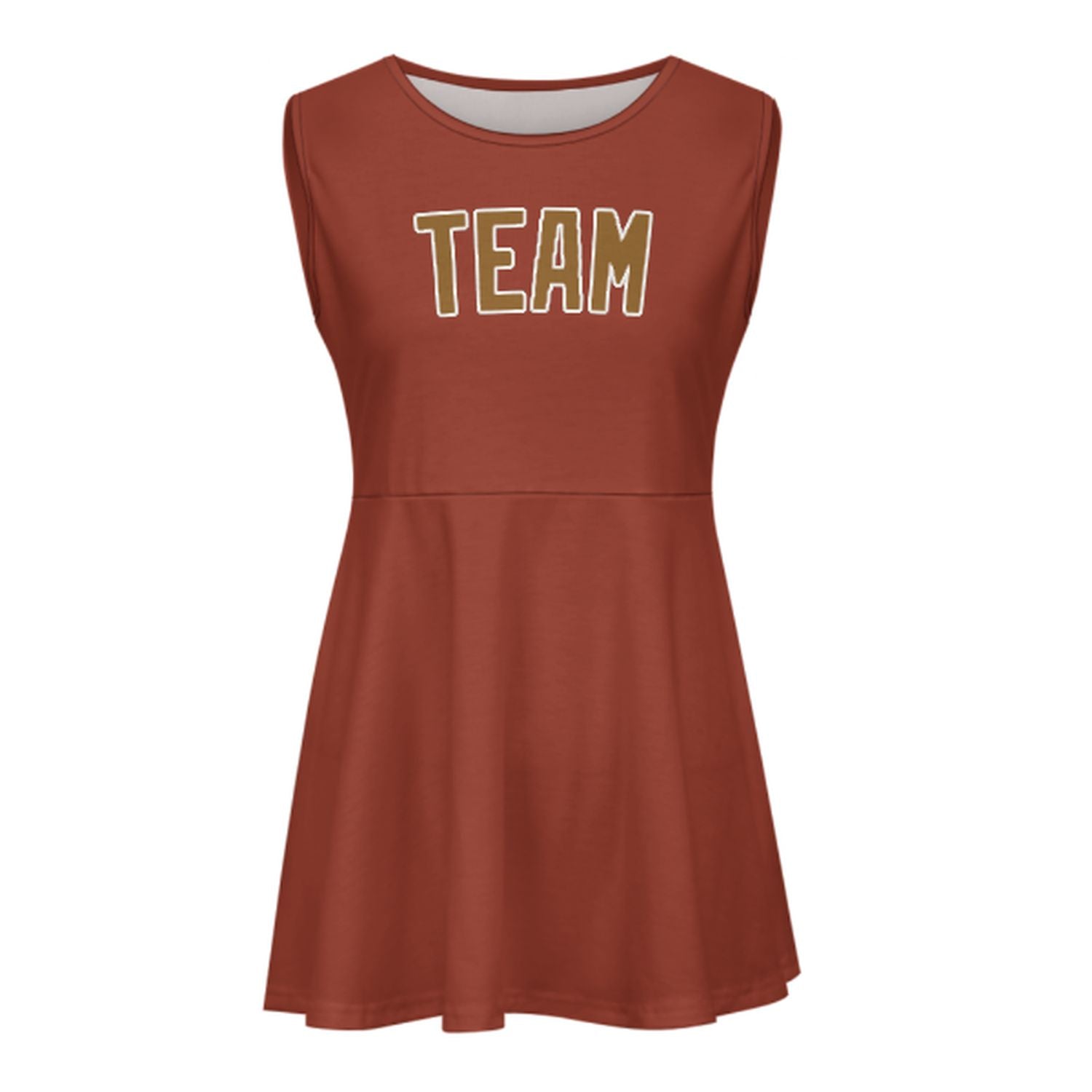 Maßgeschneidertes Korallenrot Khaki Cheerleader-Kleid
