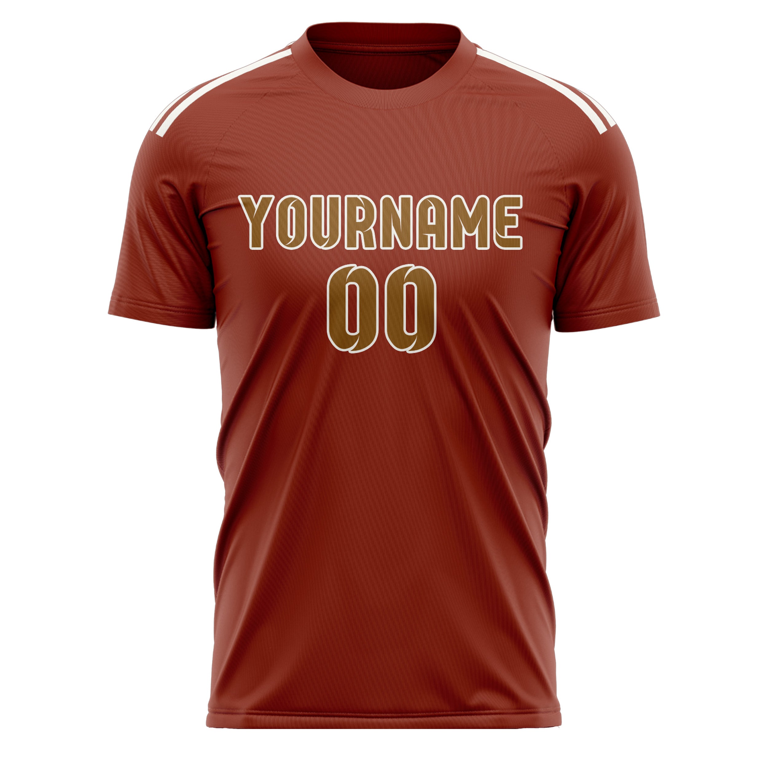 Benutzerdefiniertes Professionelles Korallenrot Khaki Fußballtrikot