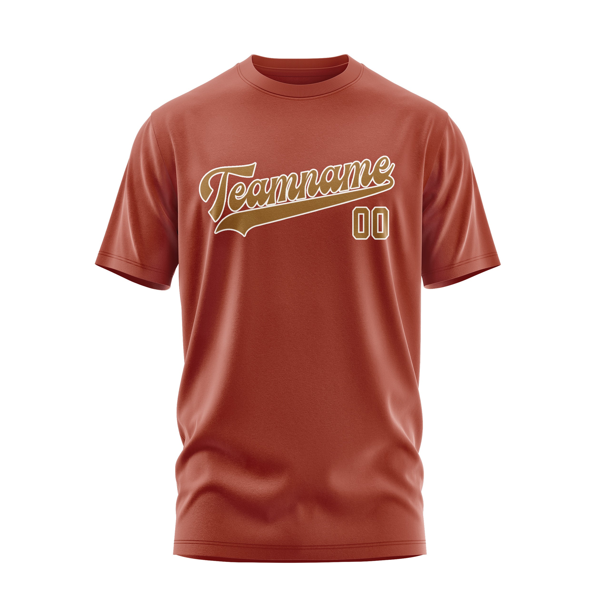 Maßgeschneidertes Korallenrot Khaki T-Shirt