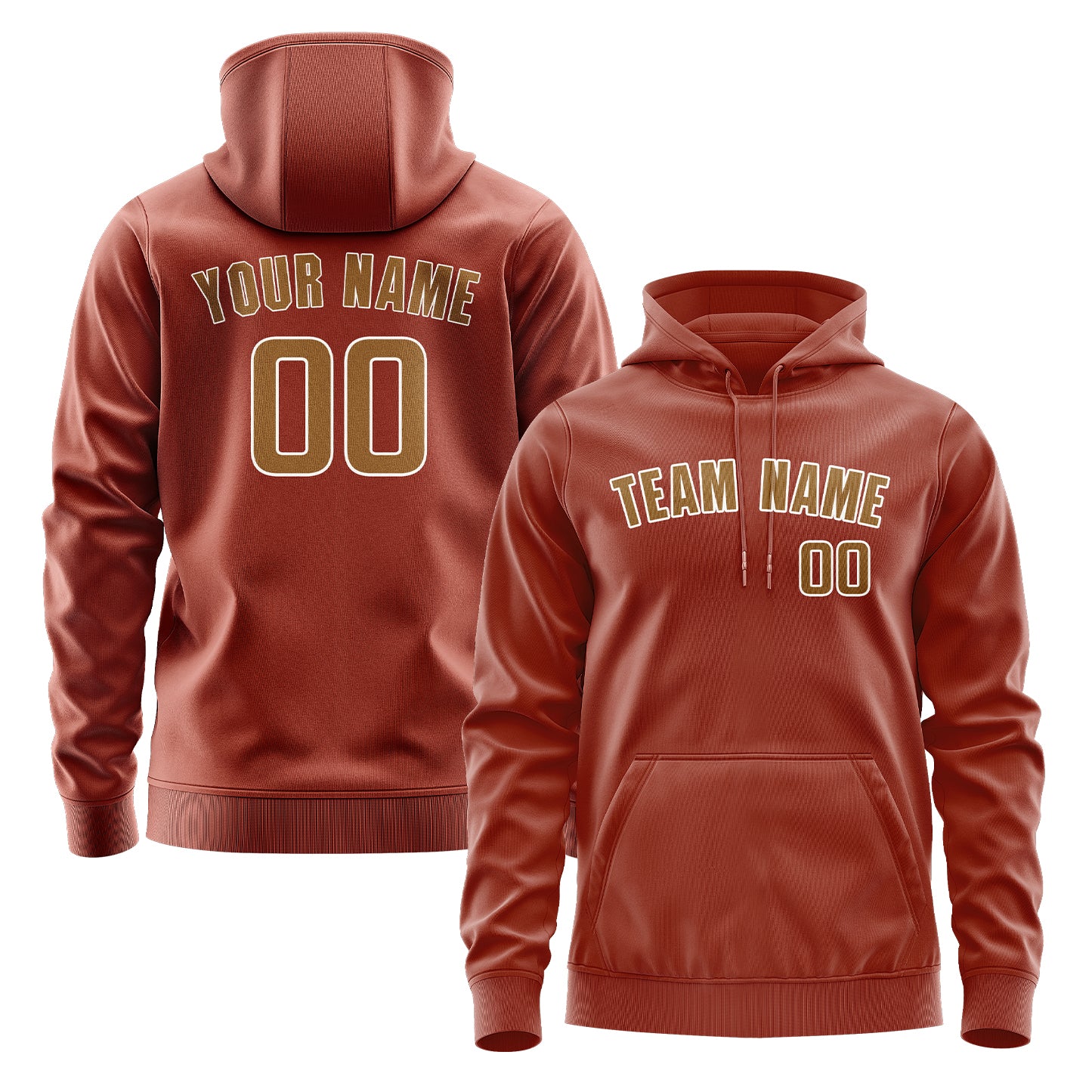 Maßgeschneidertes Korallenrot Khaki Hoodie