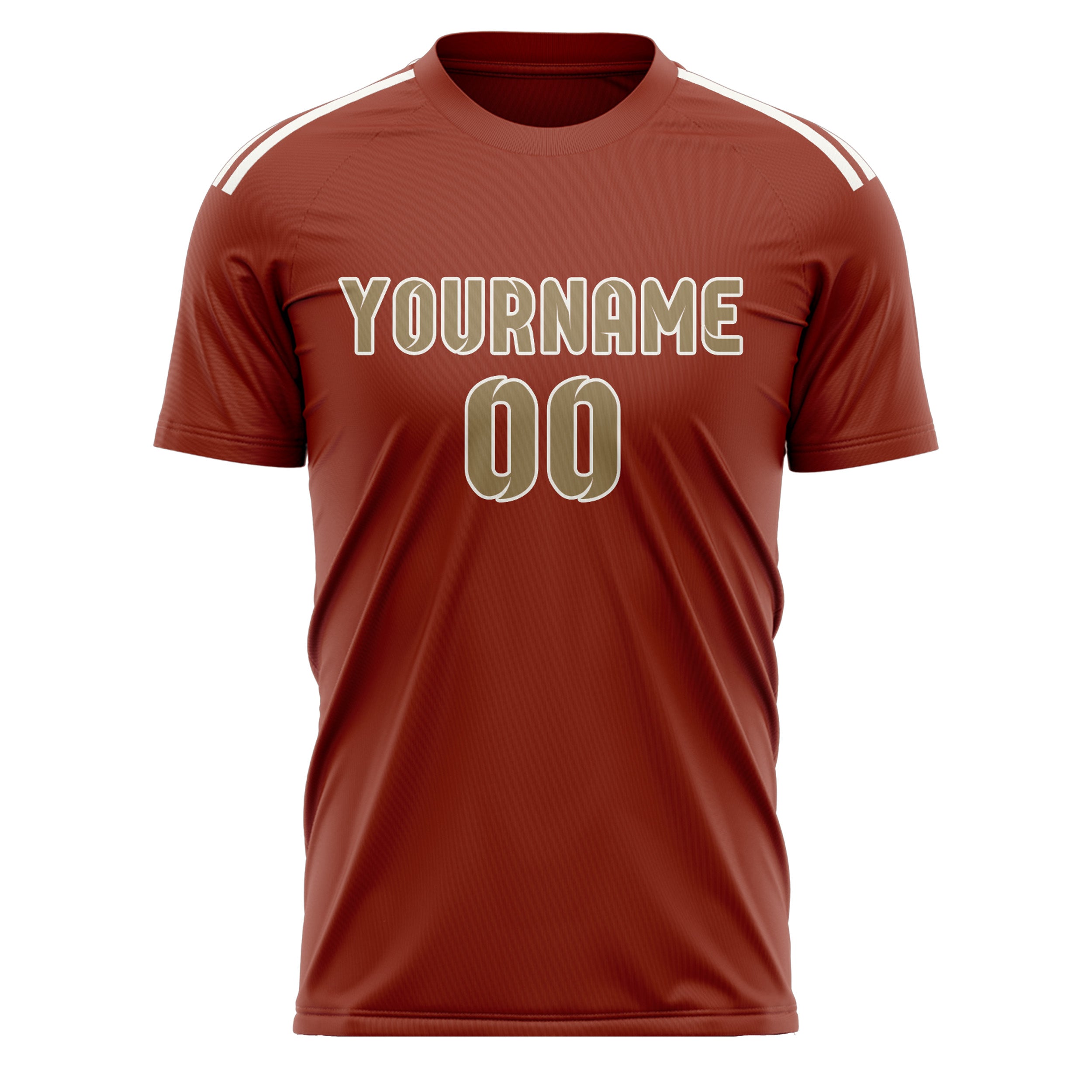 Benutzerdefiniertes Professionelles Korallenrot Hellkhaki Fußballtrikot