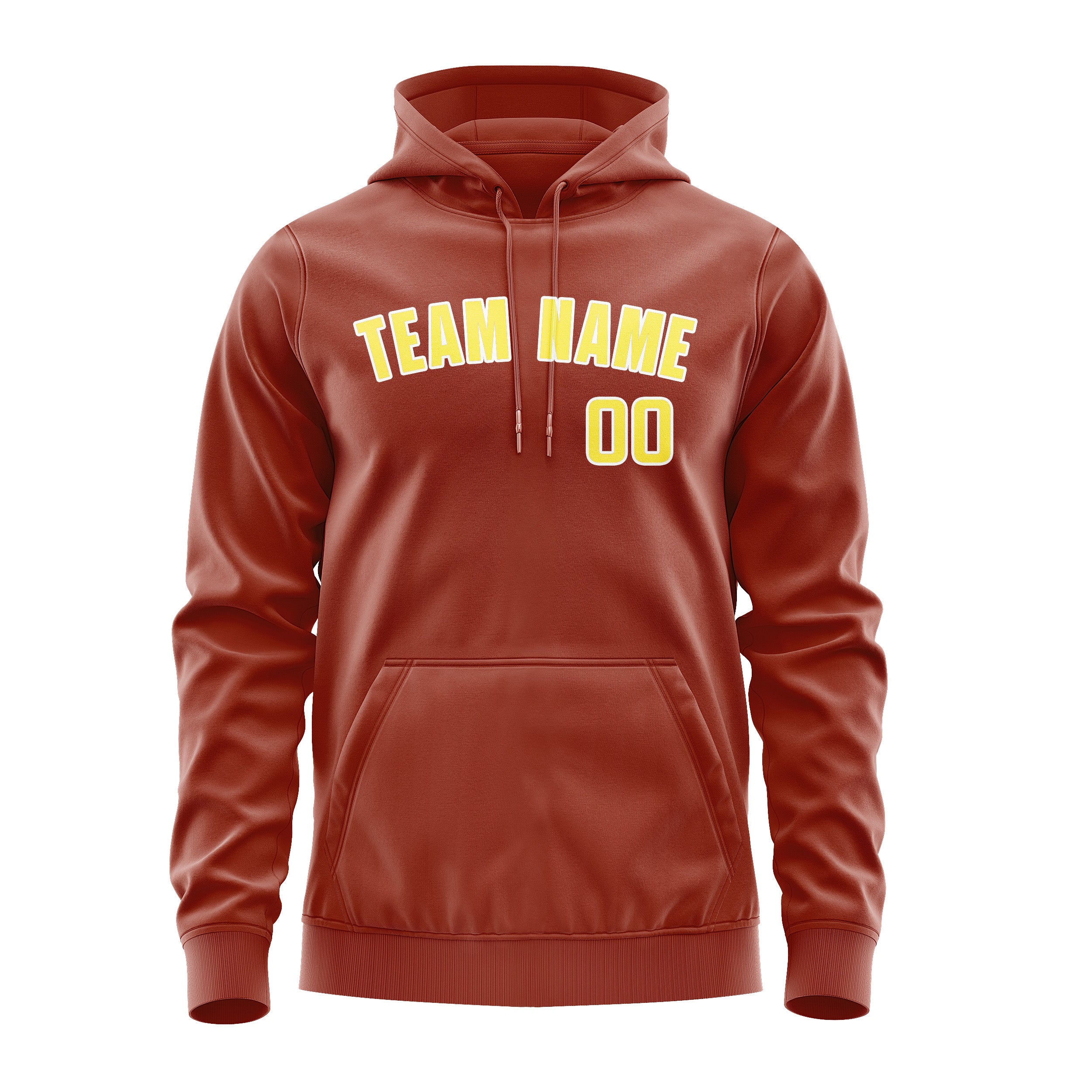 Maßgeschneidertes Korallenrot Blassgelb Hoodie