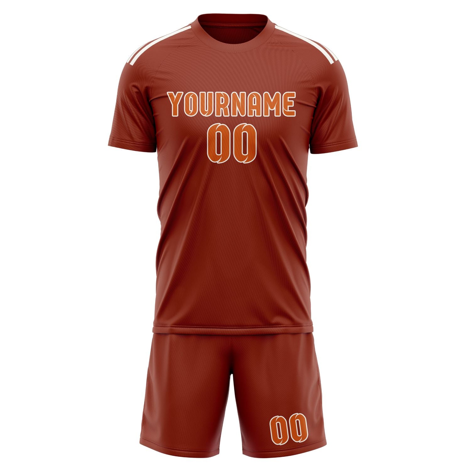 Maßgeschneidertes Professionelles Korallenrot Orange Fußballtrikot-Set