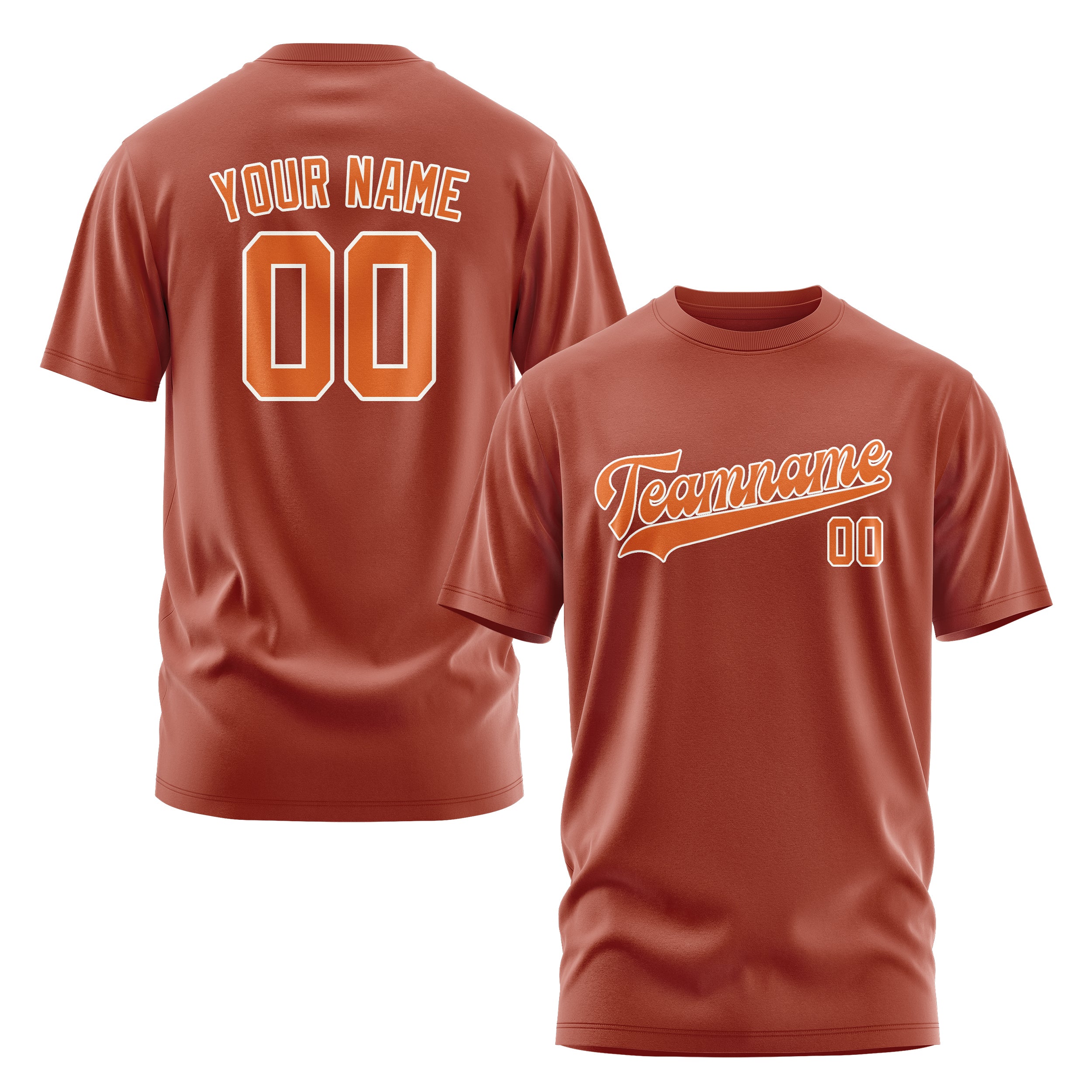 Maßgeschneidertes Korallenrot Orange T-Shirt