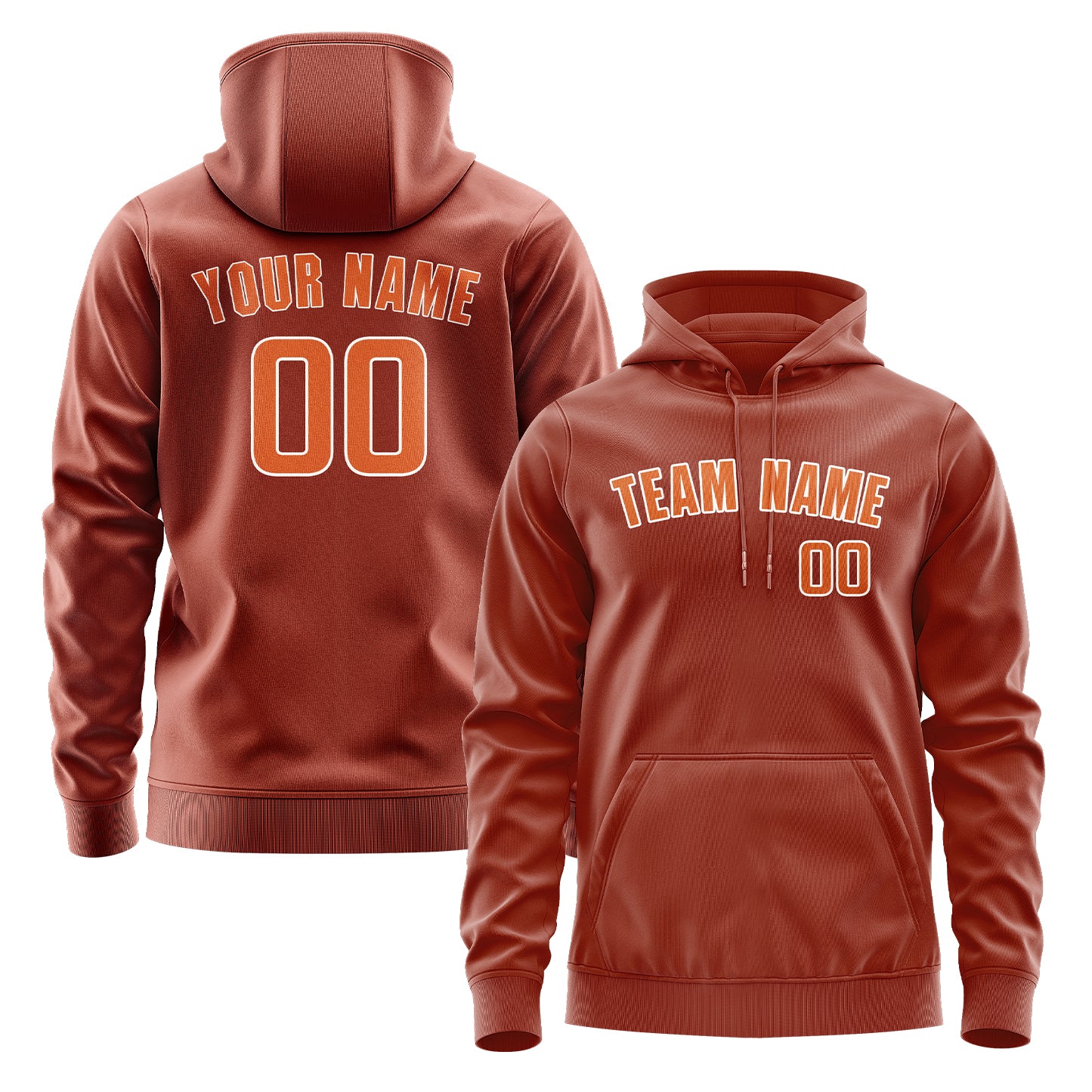 Maßgeschneidertes Korallenrot Orange Hoodie