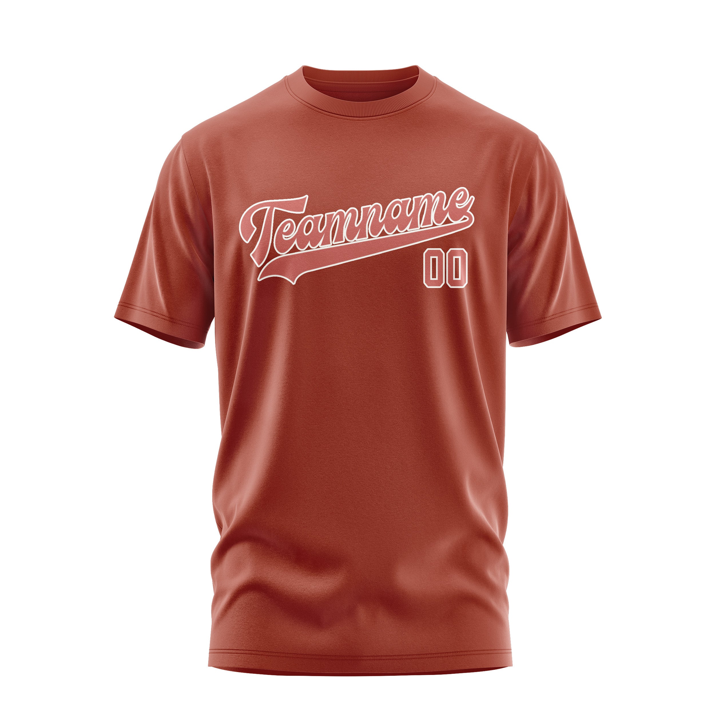 Maßgeschneidertes Korallenrot Kupferrose T-Shirt