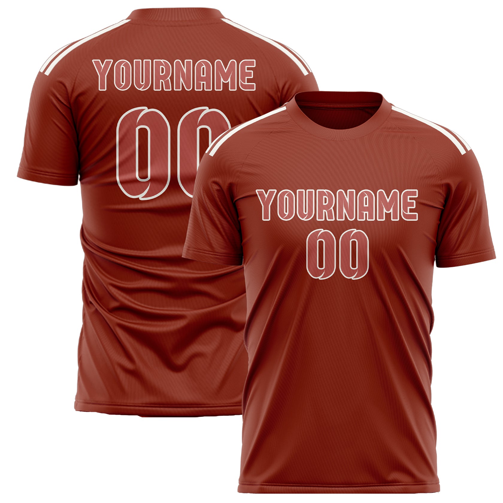 Benutzerdefiniertes Professionelles Korallenrot Kupferrose Fußballtrikot