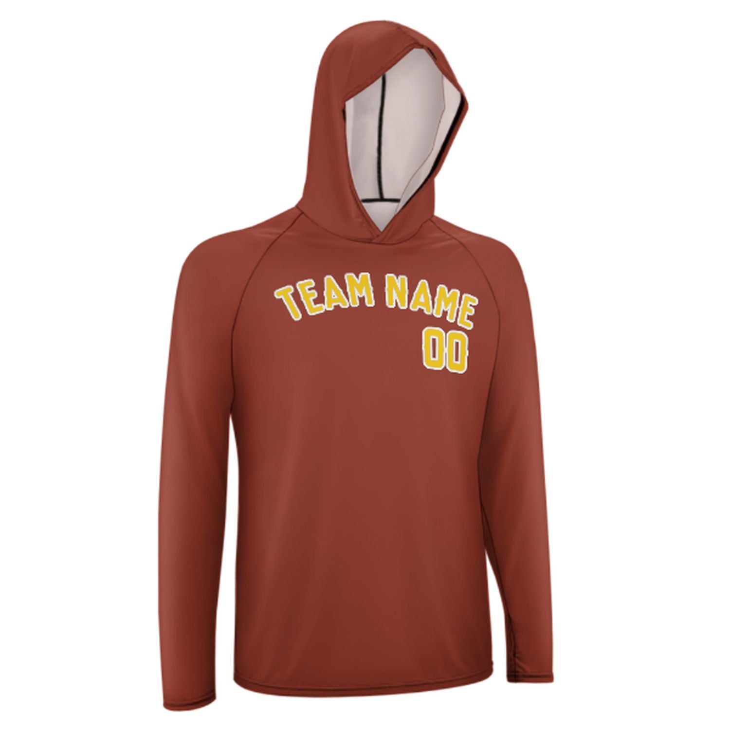 Maßgeschneidertes Korallenrot Gold UV-Hoodie