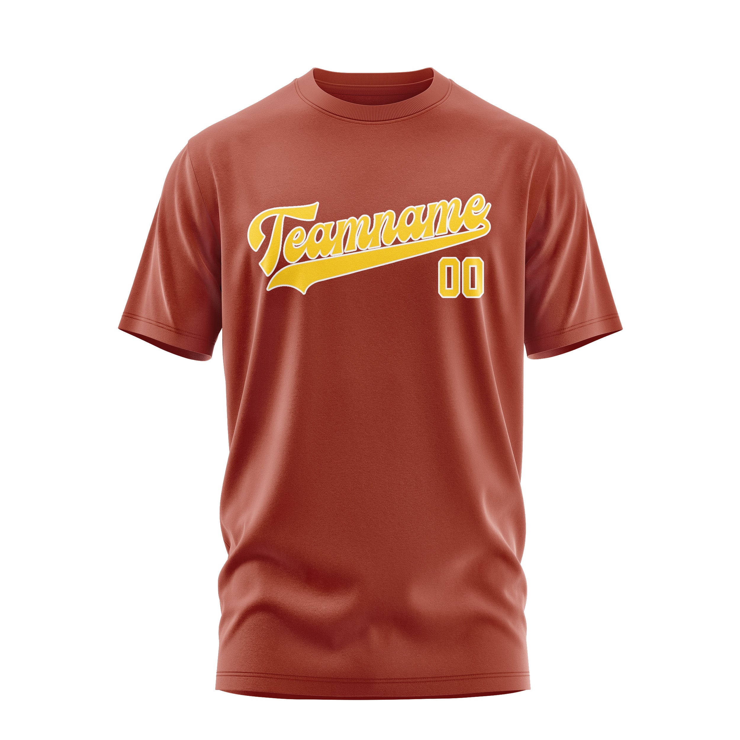 Maßgeschneidertes Korallenrot Gold T-Shirt