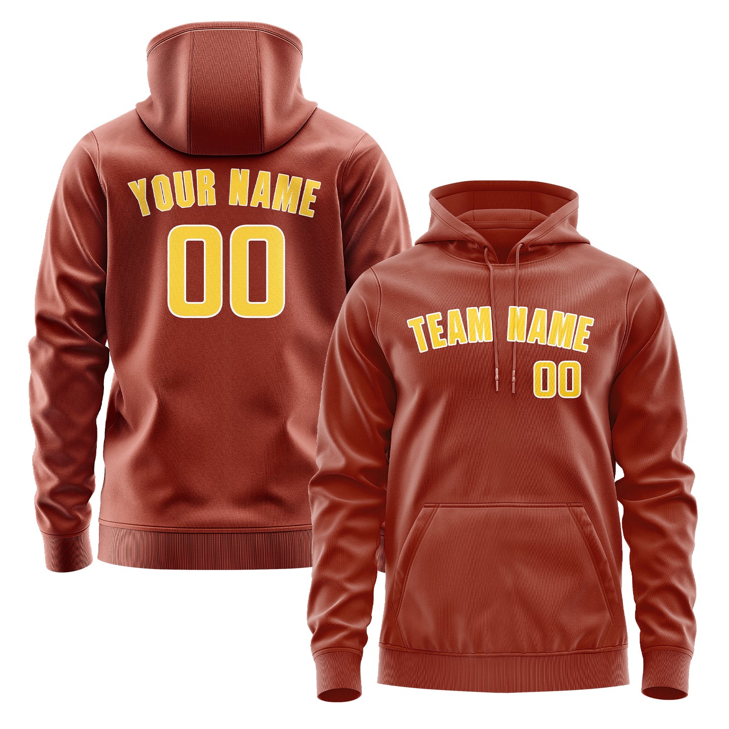 Maßgeschneidertes Korallenrot Gold Hoodie