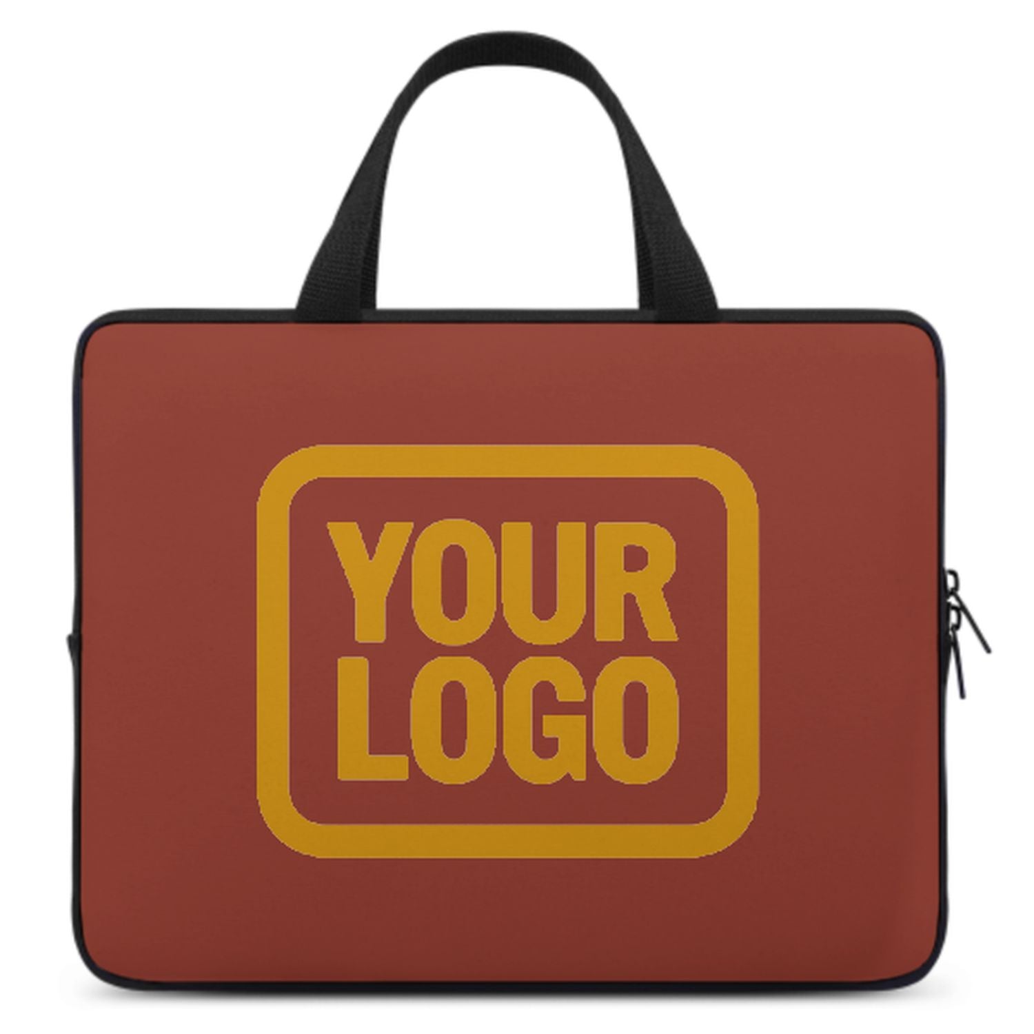 Borsa per laptop personalizzata color corallo rosso e giallo