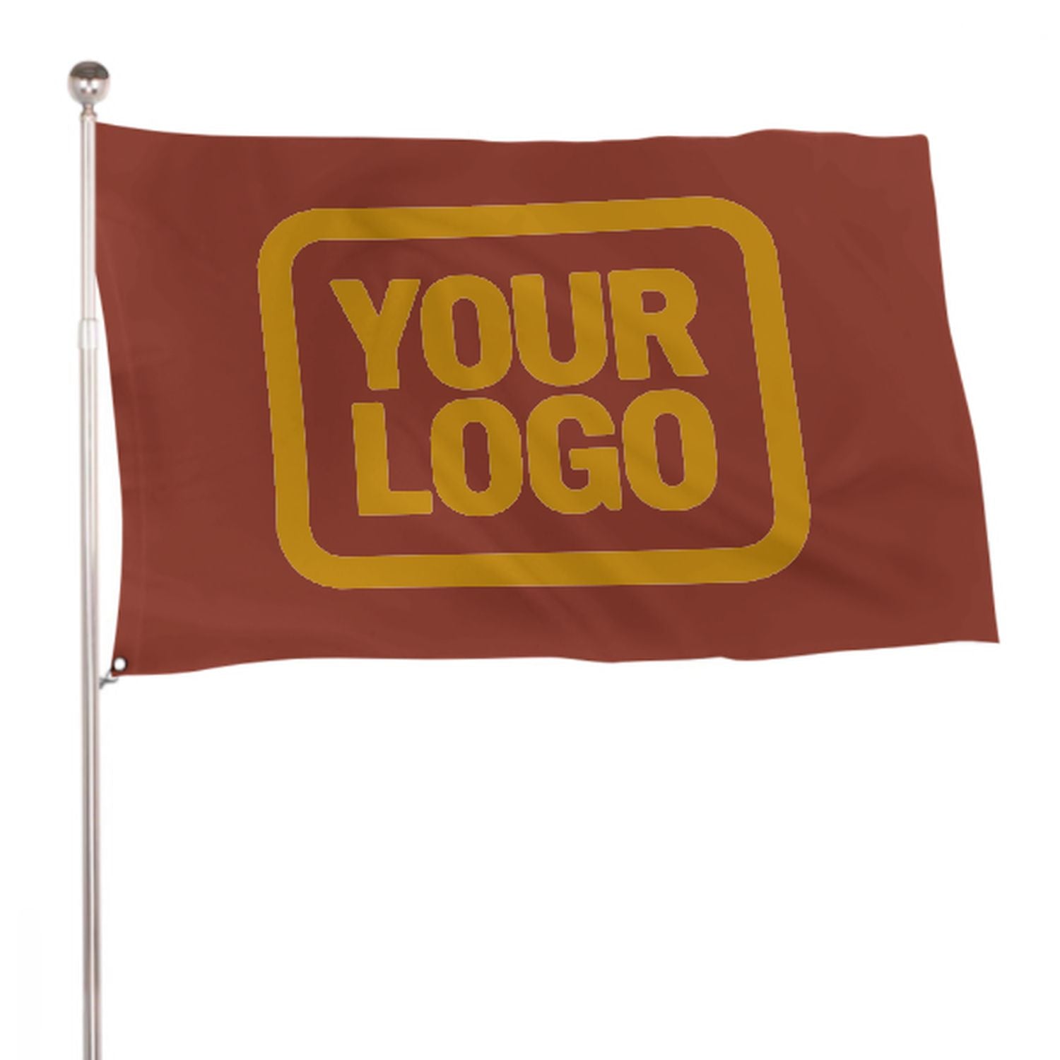Maßgeschneidertes Korallenrot Gelb Flagge