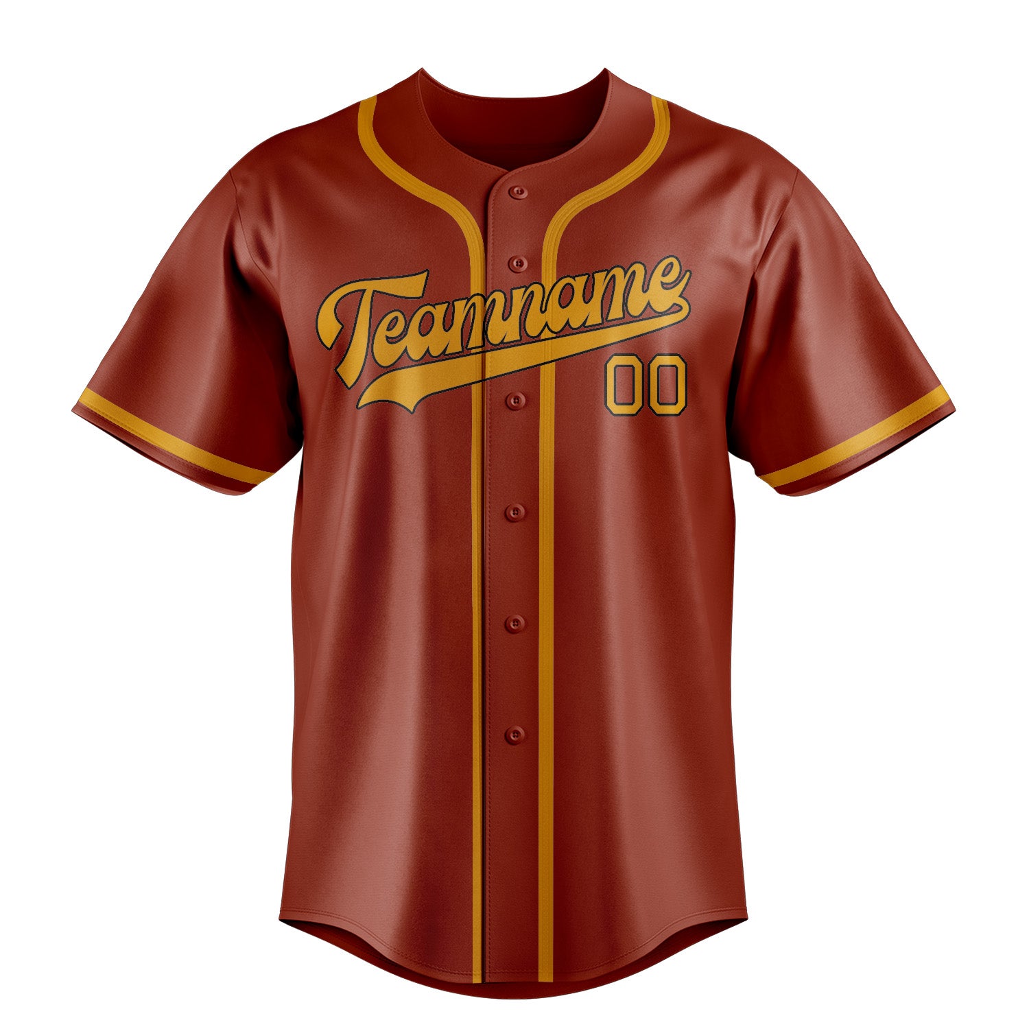 Benutzerdefiniertes Professionelles Korallenrot Gelb Baseballtrikot