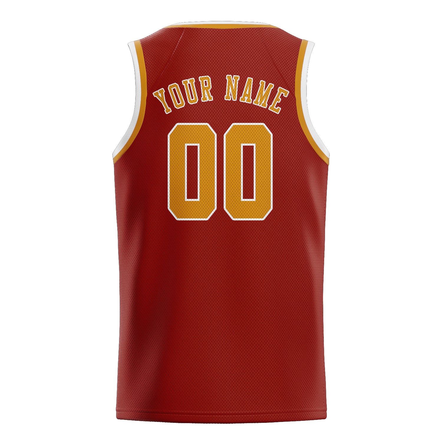 Benutzerdefiniertes Professionelles Korallenrot Gelb Basketballtrikot