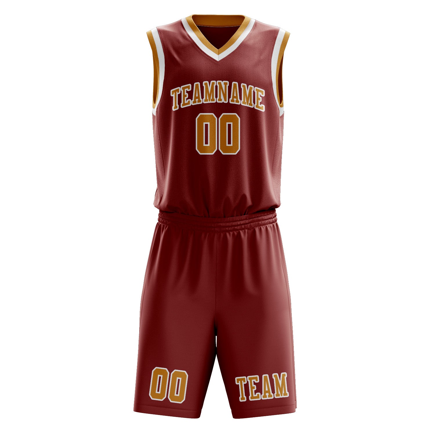 Benutzerdefiniertes Professionelles Korallenrot Gelb Basketballtrikot-Set