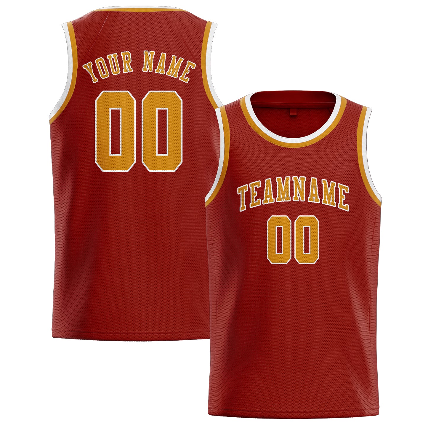 Benutzerdefiniertes Professionelles Korallenrot Gelb Basketballtrikot