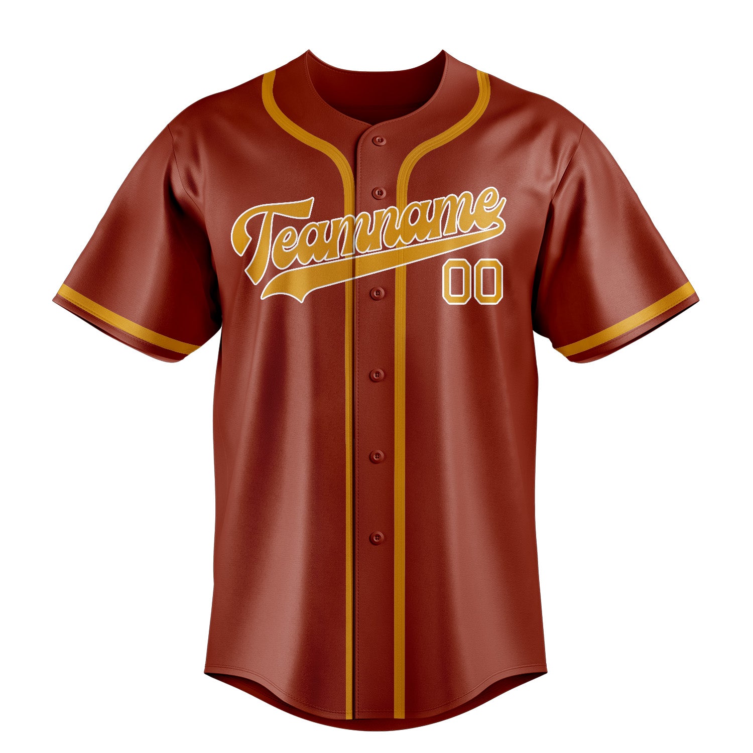 Benutzerdefiniertes Professionelles Korallenrot Gelb Baseballtrikot